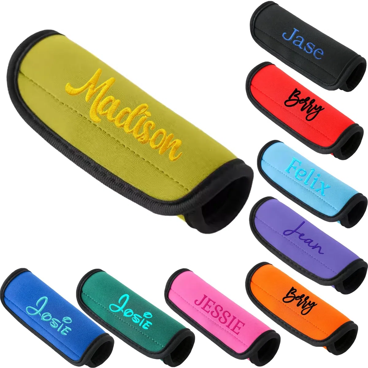 Funda Personalizada For Asas De Equipaje, Etiqueta Con Monograma For Encontrar Tu Equipaje, Funda De Neopreno De Viaje Bordada Con Nombre, Ideal Como Regalo For Regreso A Clases, Profesores O Bodas.(Y