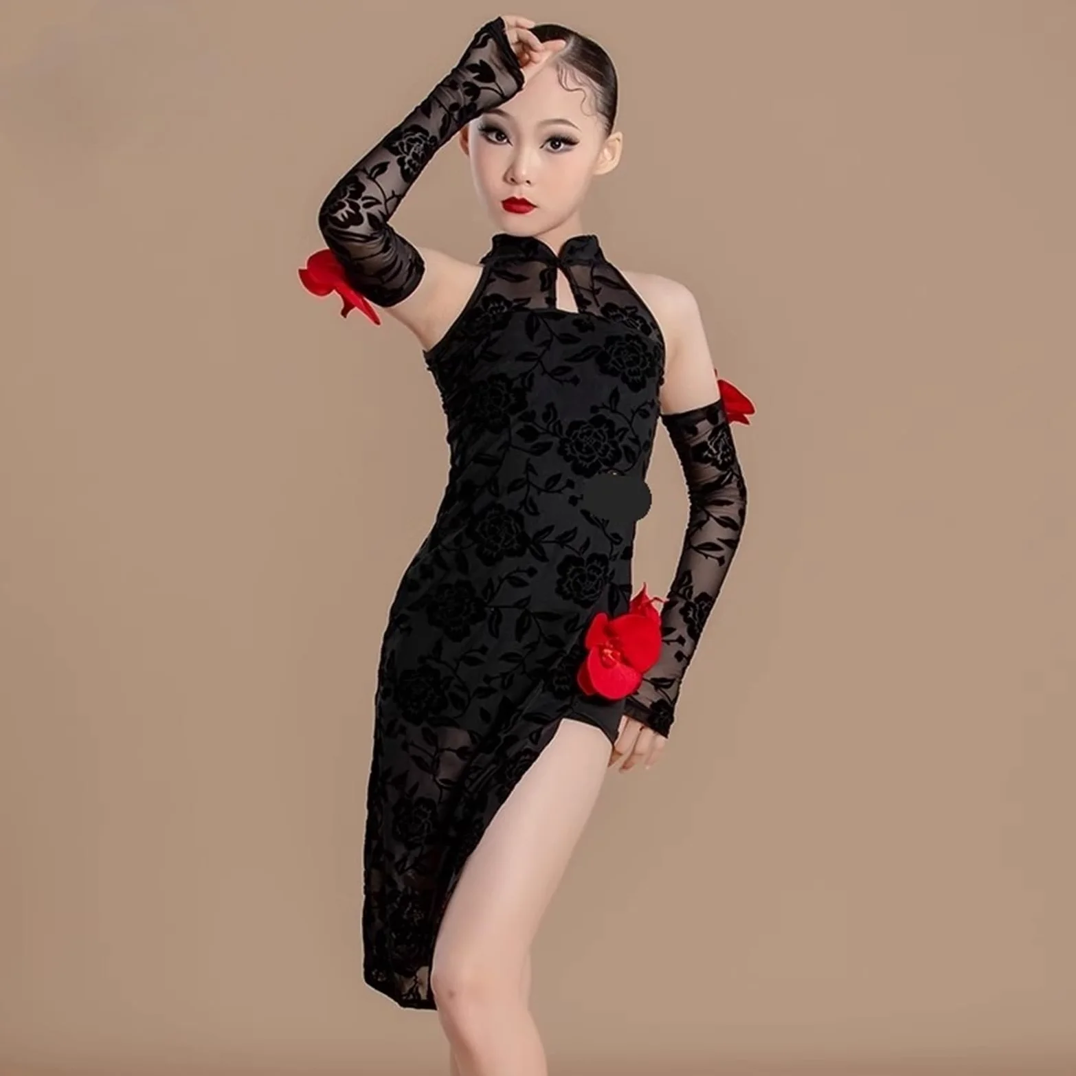 Reglamento de competición rendimiento traje entrenamiento baile latino for niñas. Vestido Ropa adecuada para patinaje latino y artístico