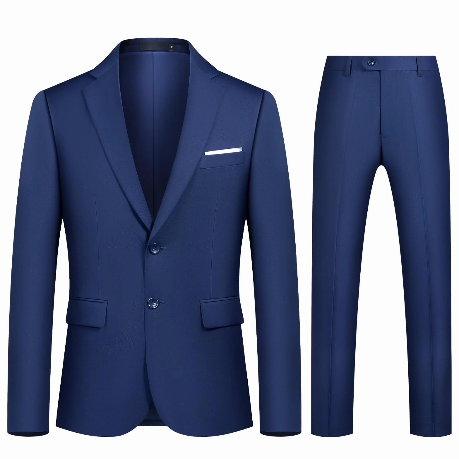 Traje para Hombre de 2 Piezas Slim Fit Blazer y Pantalones Color Liso