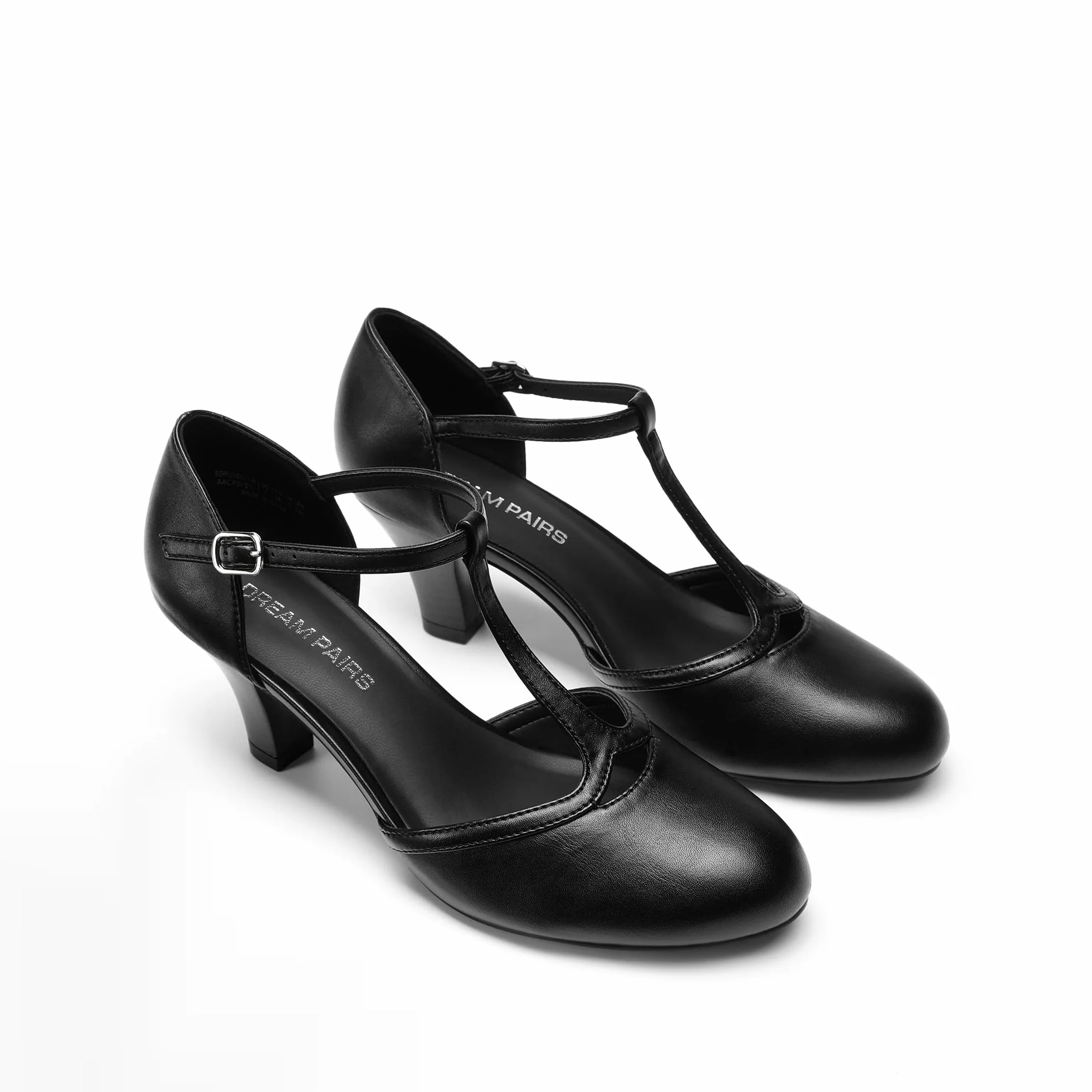 DREAM PAIRS Zapatos de Tacón Mujer Comodos Vestir con Correa en el Tobillo