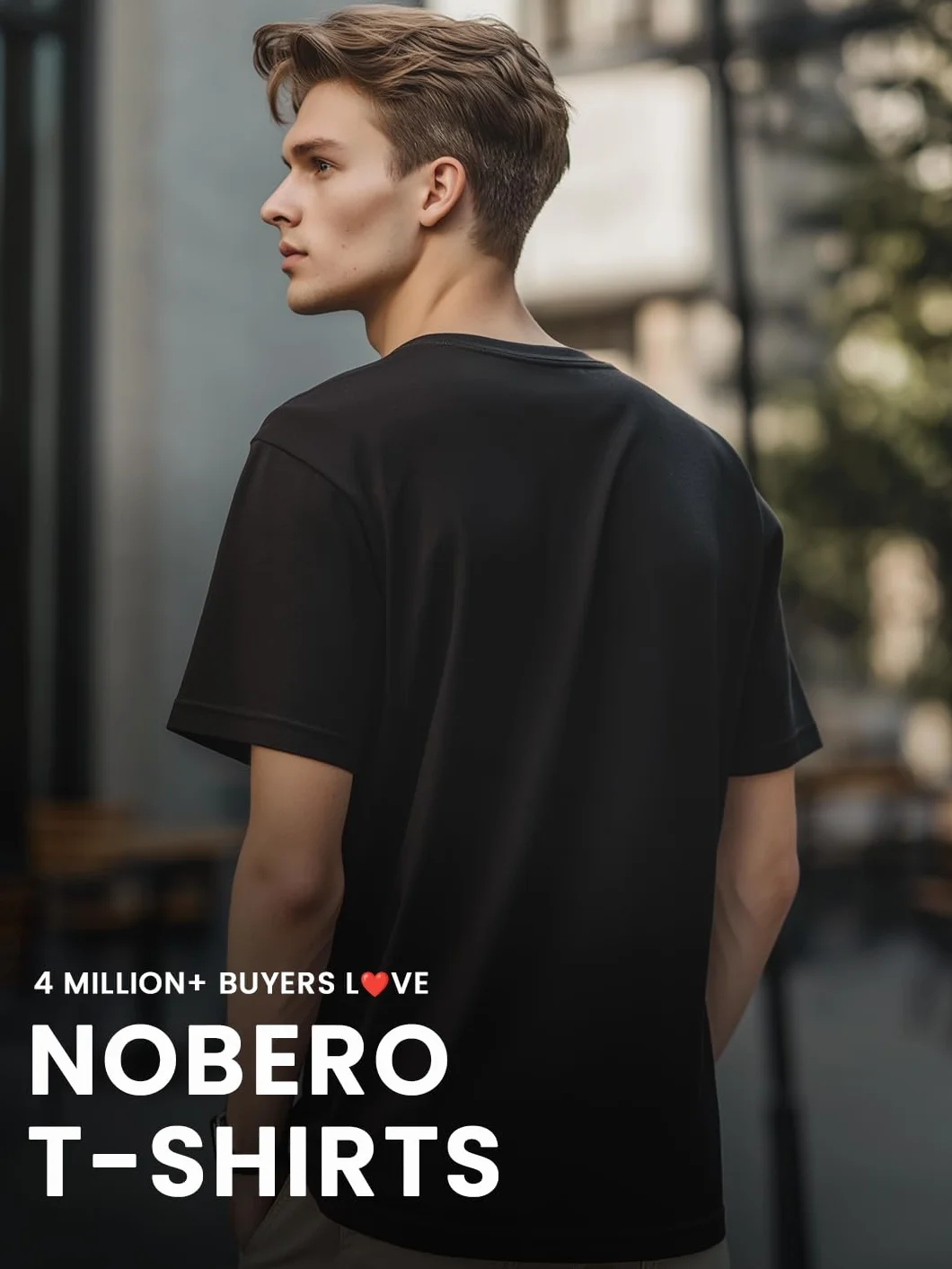 NOBERO - Camiseta para hombre de algodón con estampado gráfico de corte clásico