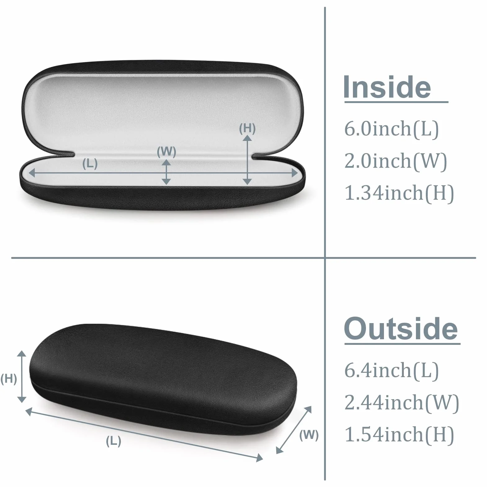 FINTIE Funda Gafas Rígida de Cuero y Sintético Estuche con Pañuelo Limpia Gafas