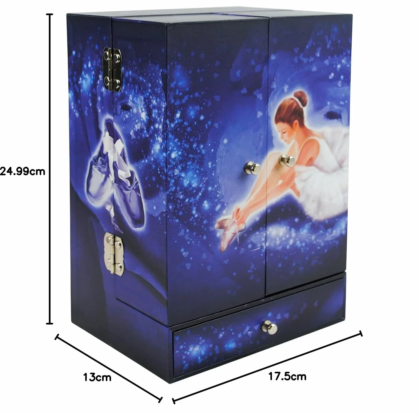 TROUSSELIER Caja de música bailarina estrella joyería niña Azul marino