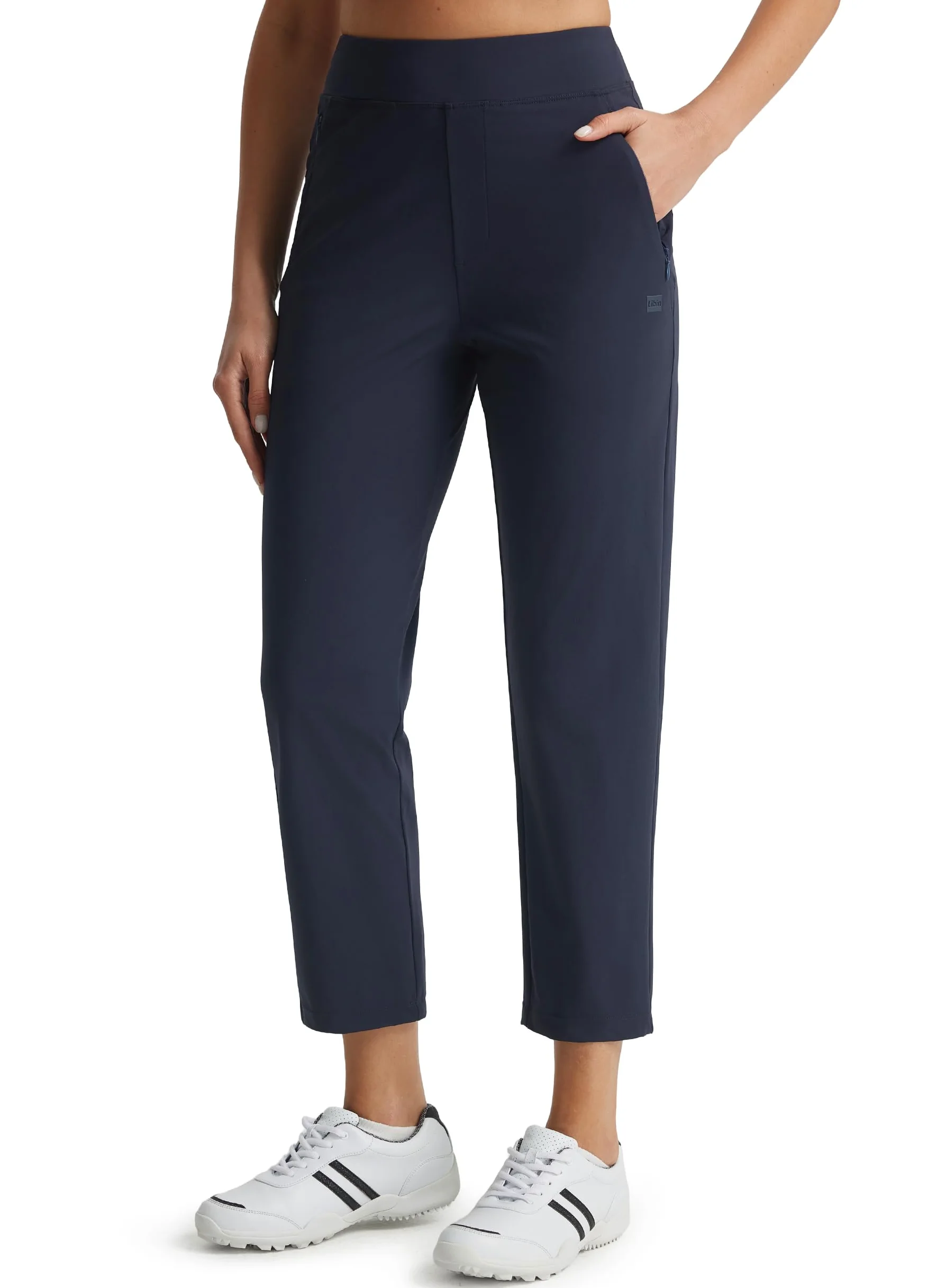 Libin Pantalones Golf Mujer 7/8 Jogging Business | Pantalón De Jogging Ligero Transpirable Entrenamiento Carrera Cintura Elástica Verano Estilo Con Bolsillos