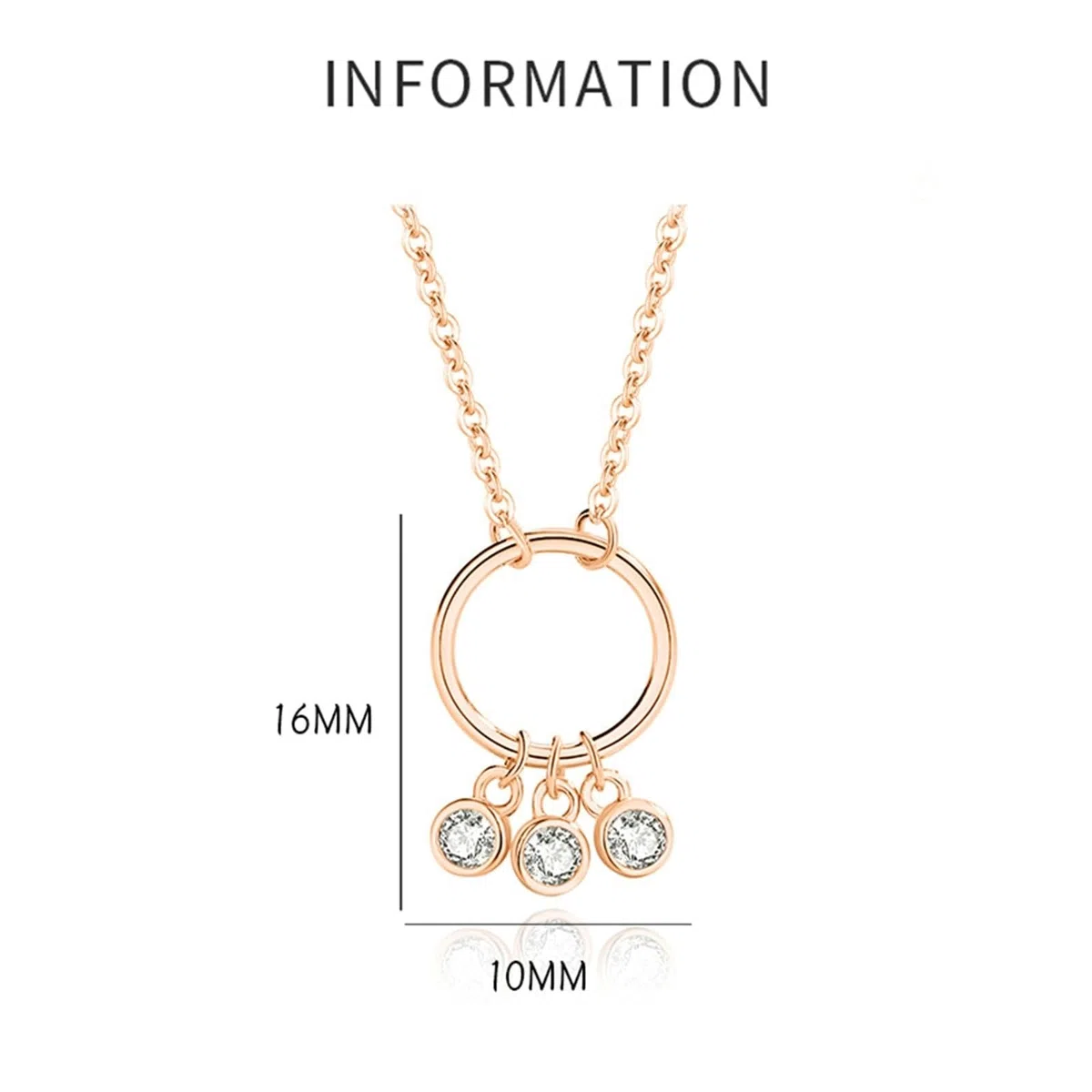 Collar de oro para mujer, collar de moissanita con tres biseles para mujer, moissanita