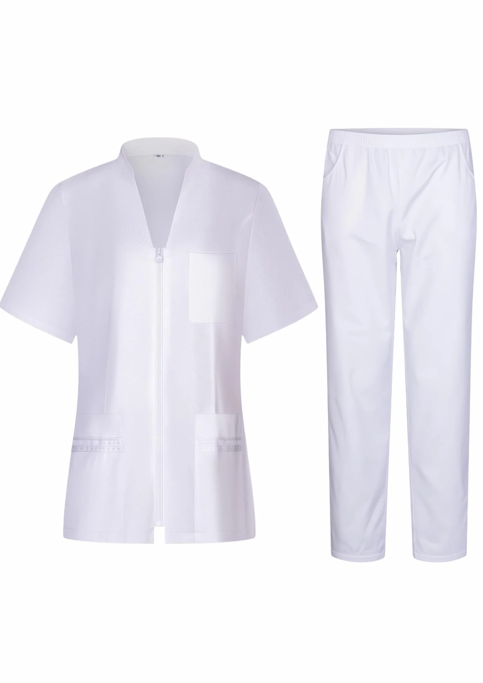 Victory Uniforme Sanitario Mujer Profesional Médico Cómodo Transpirable Resistente Uso Diario Hospital Clínica Laboratorio Trabajo Algodón Poliester Cremallera Lavable 702-8312