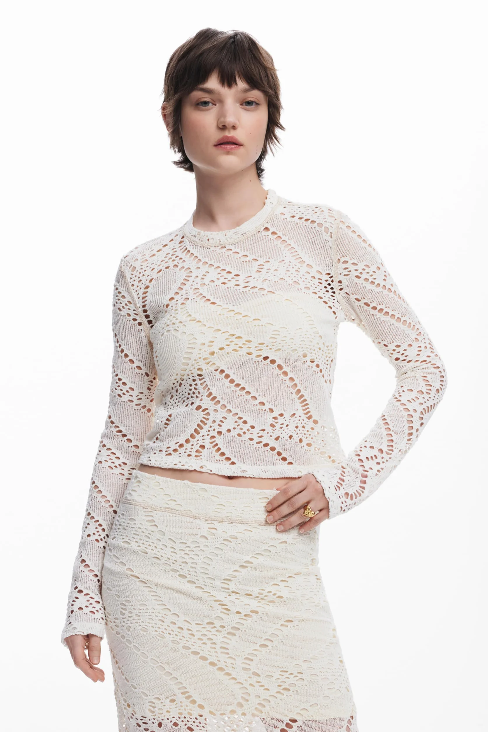 Desigual Fal_Woolf Skirt para Mujer