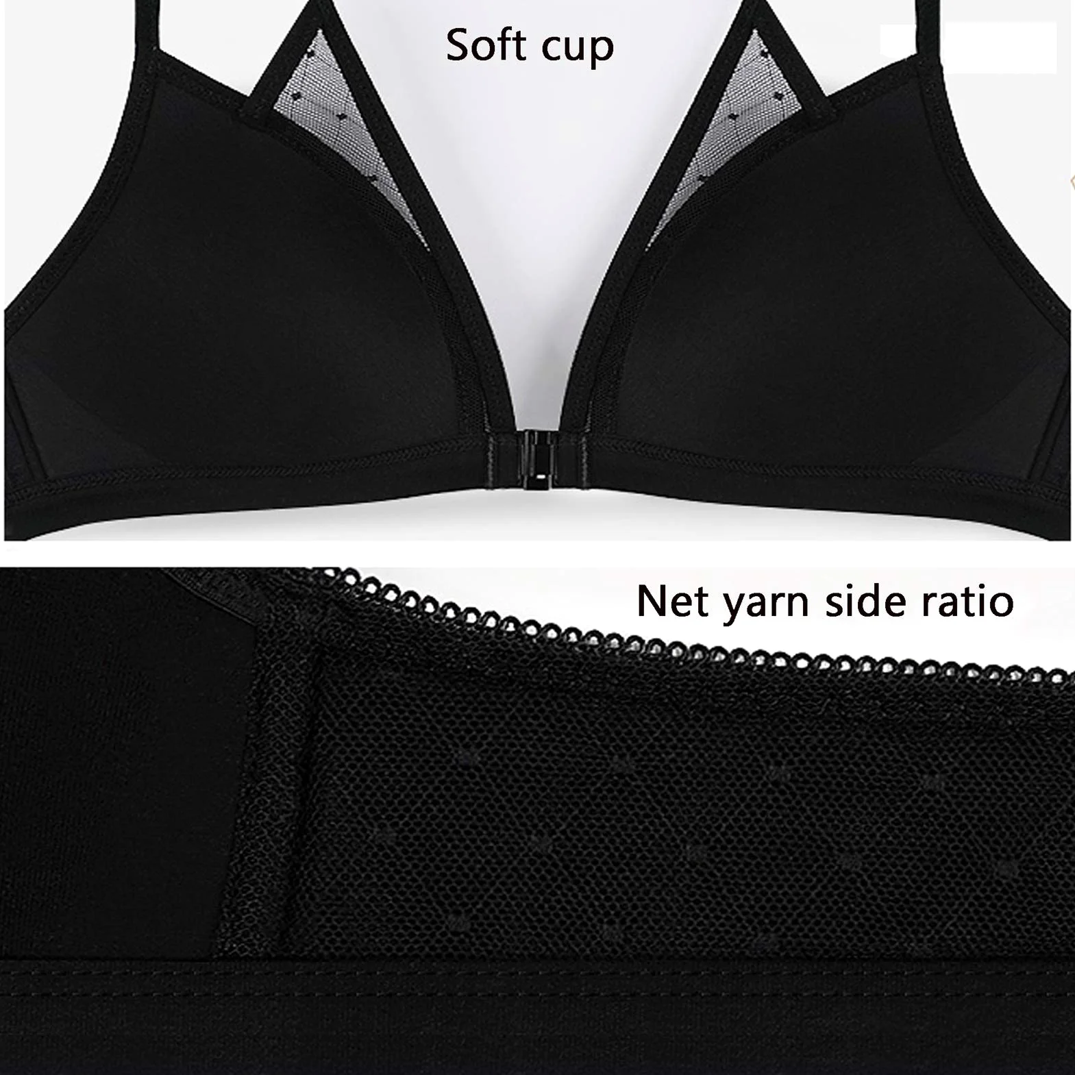 Bralette triángulo para mujer, sujetador y bragas sexys sin alambre, 2 piezas, soporte cómodo para cuello en V profundo (color rosa, tamaño: 80 C)