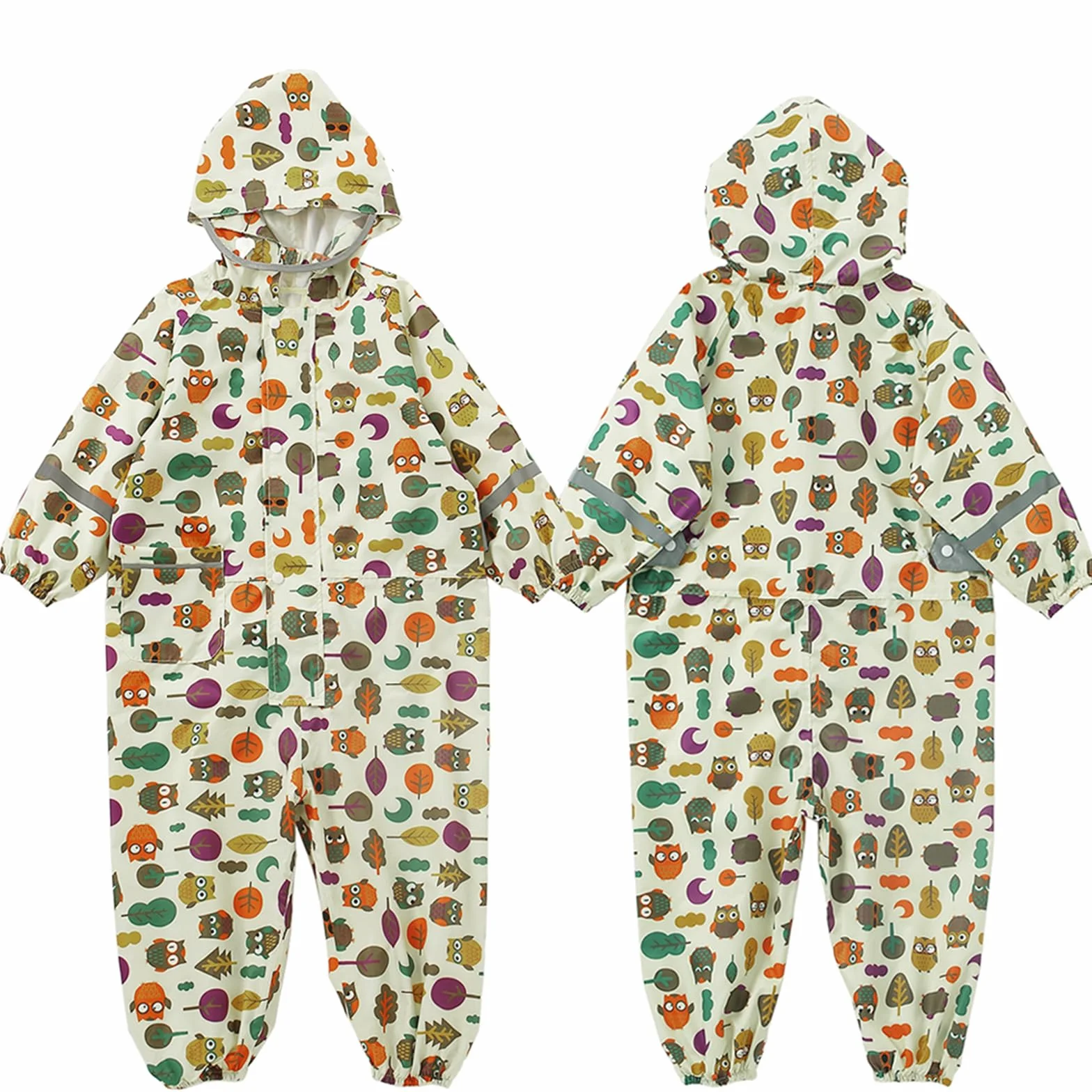Impermeables para Niñas Niños Chubasqueros Chaquetas Ligero Capa de Lluvia Bebé Encapuchado Mono de Bolsillo Estampados Reflectante Abrigos Impermeables Unisex Niños 1-10 años