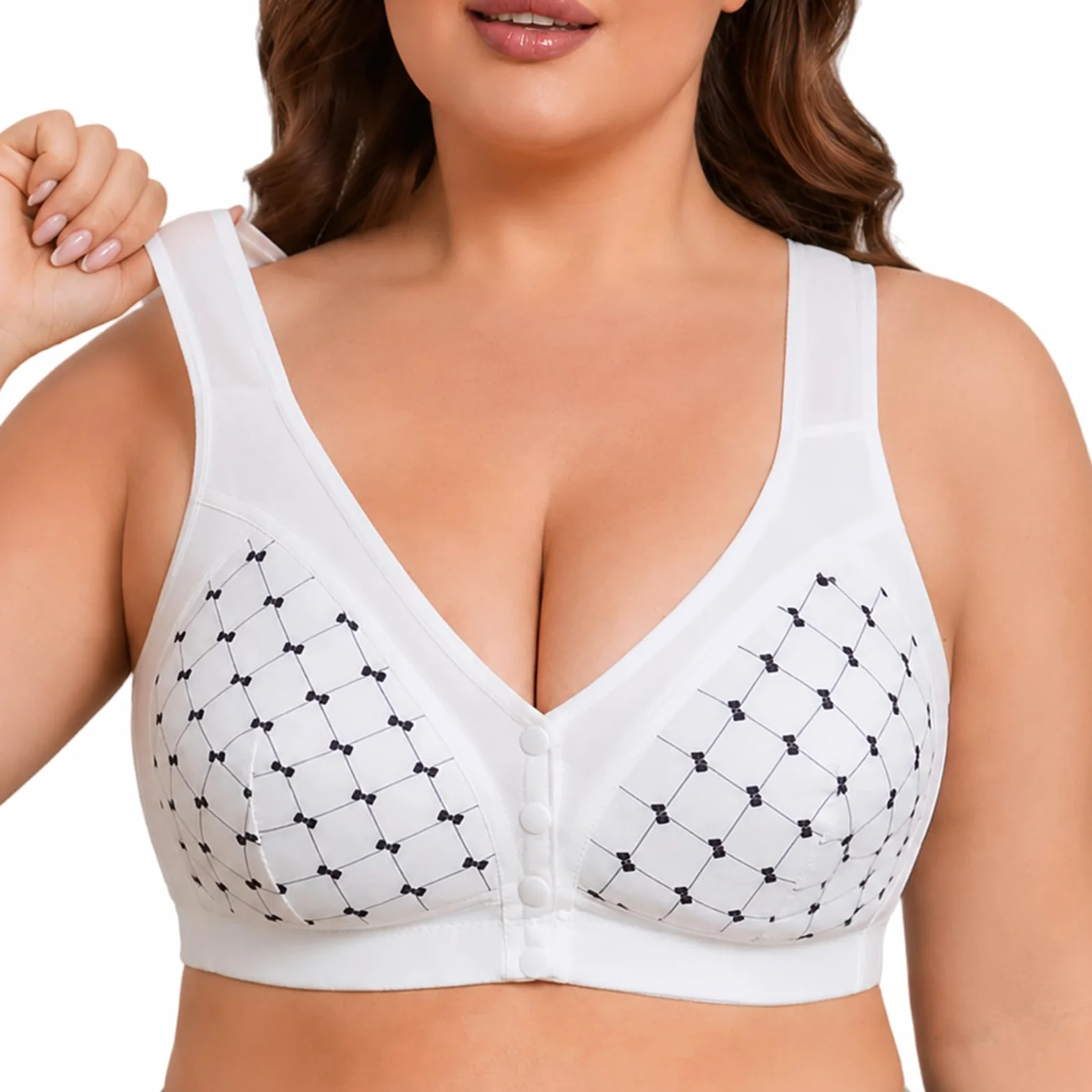 Práctico Juego De 4 Ropa Interior Mujer Sujetador Cierre Delantero Top Lactancia Algodon Sujetadores Sin Aros Comodos Reductores Talla Grande Postoperatorio Pecho