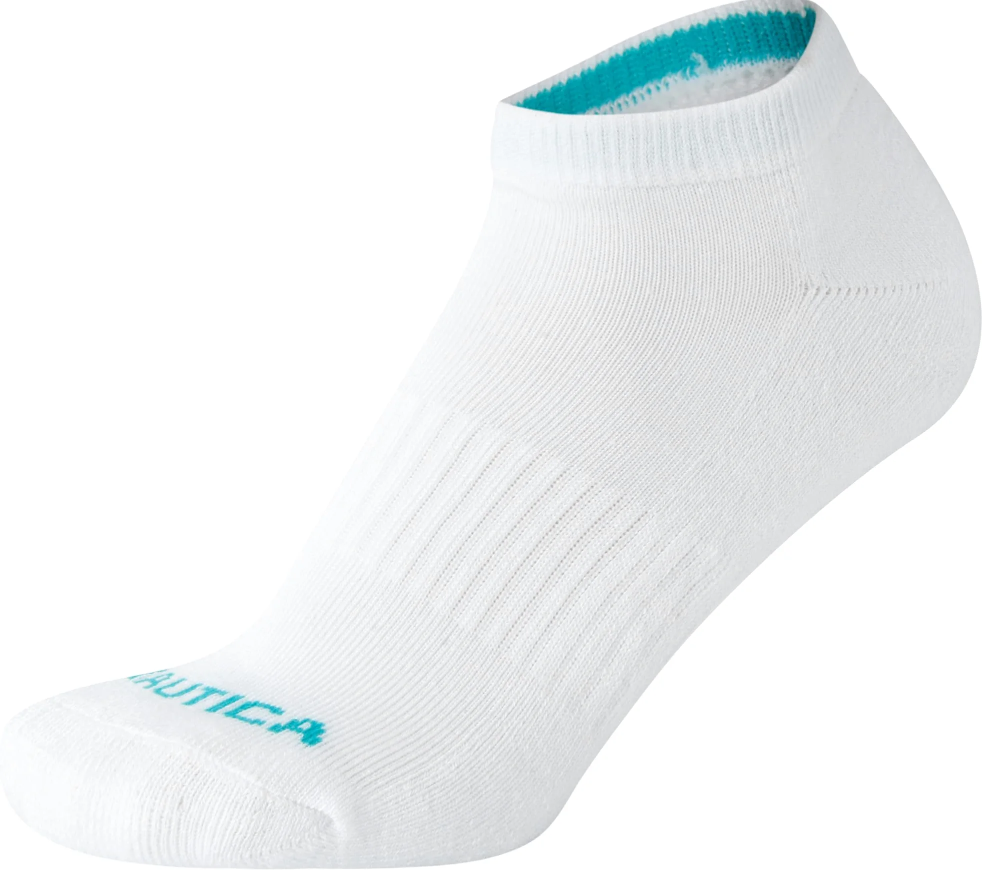 Nautica Women's Low Cut Moisture Control Athletic Socks with Cushioned Comfort (12 Pack) (Solid White, Shoe Size: 4-10)