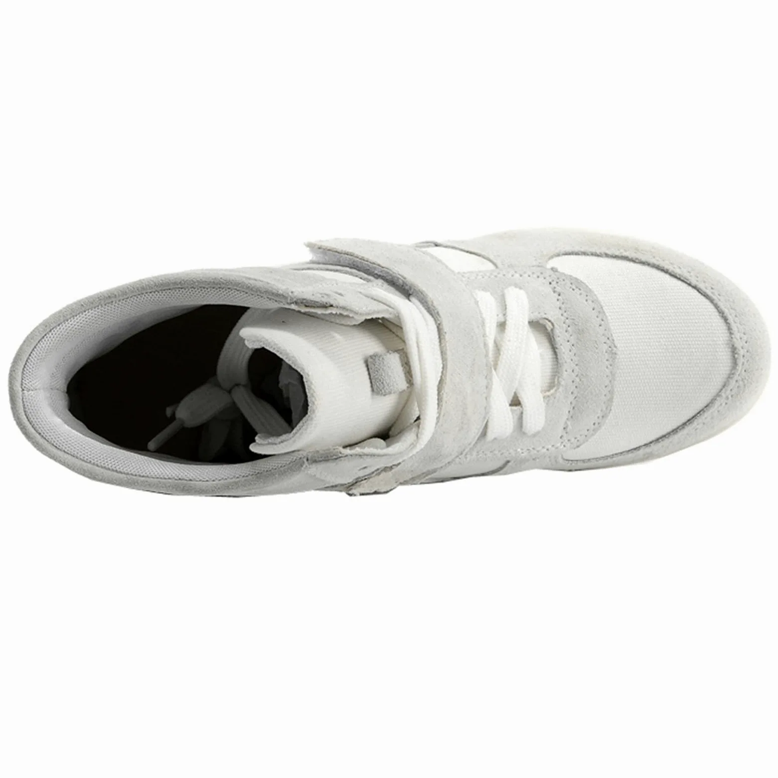 rismart Mujer Tacón de cuña Linda Cómodo Bucle De Gancho Tela&Ante Cuero Casual Zapatillas Zapatos