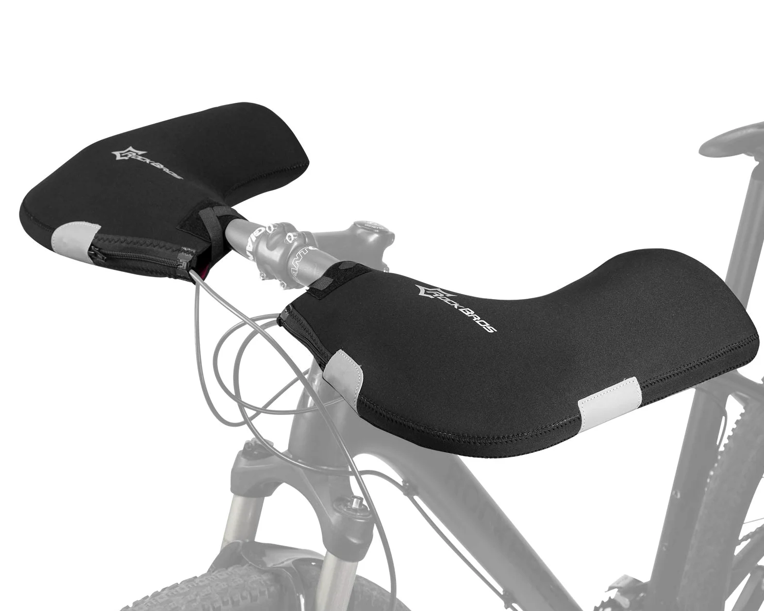 ROCKBROS Manoplas Térmicas Invierno de Bicicleta a Prueba de Viento, Guantes Manillar Impermeables para MTB Bicicleta Eléctrica Scooter