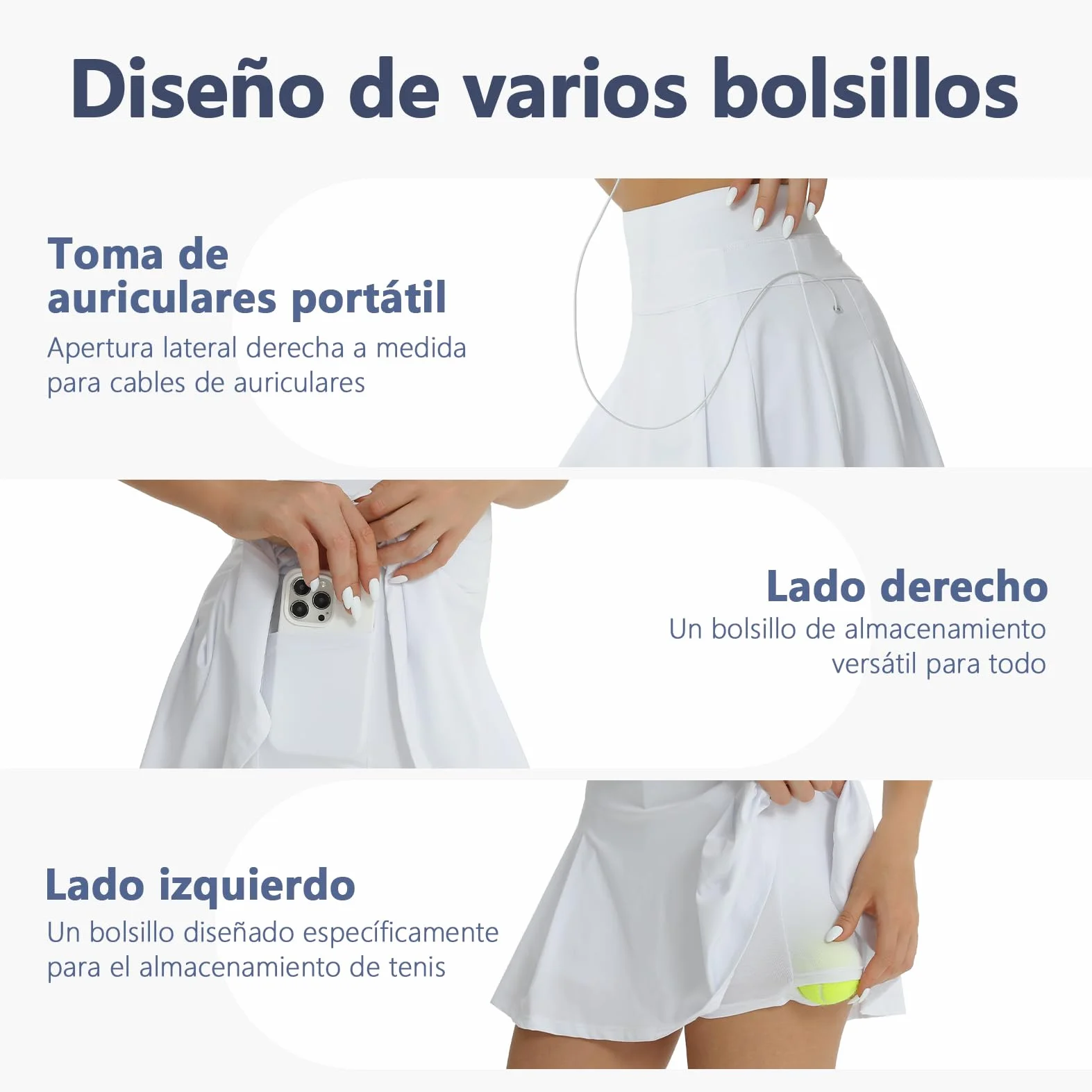 fuinloth Falda Padel Tenis Mujer Deporte Pantalón Deportivo Mujer de Golf con Bolsillos