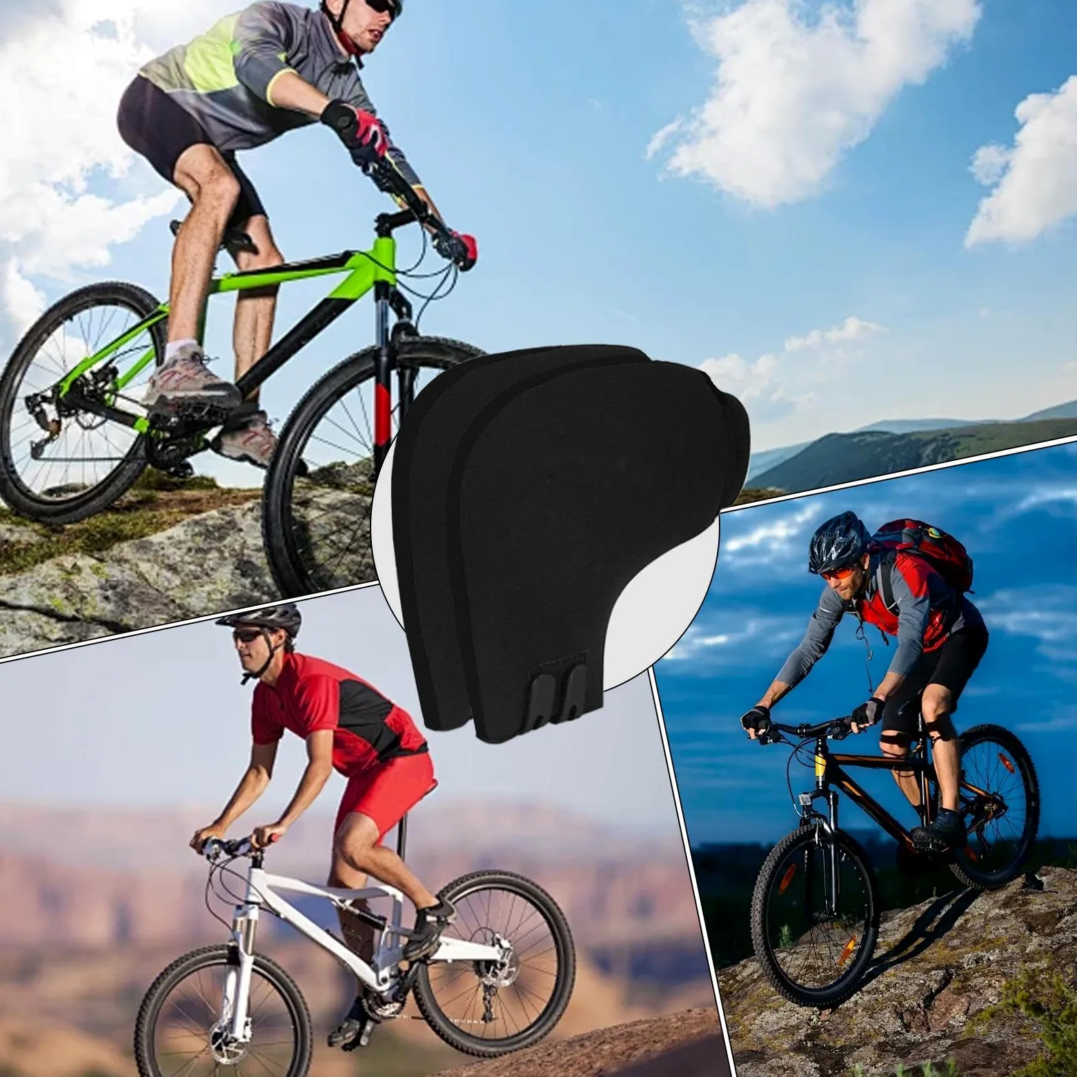Calentadores de manos para manillar de bicicleta, guantes de manillar de bicicleta,Guantes de barra de ciclo calentadores de manos - Mitones de ciclo térmicos reflectantes a prueba de viento para