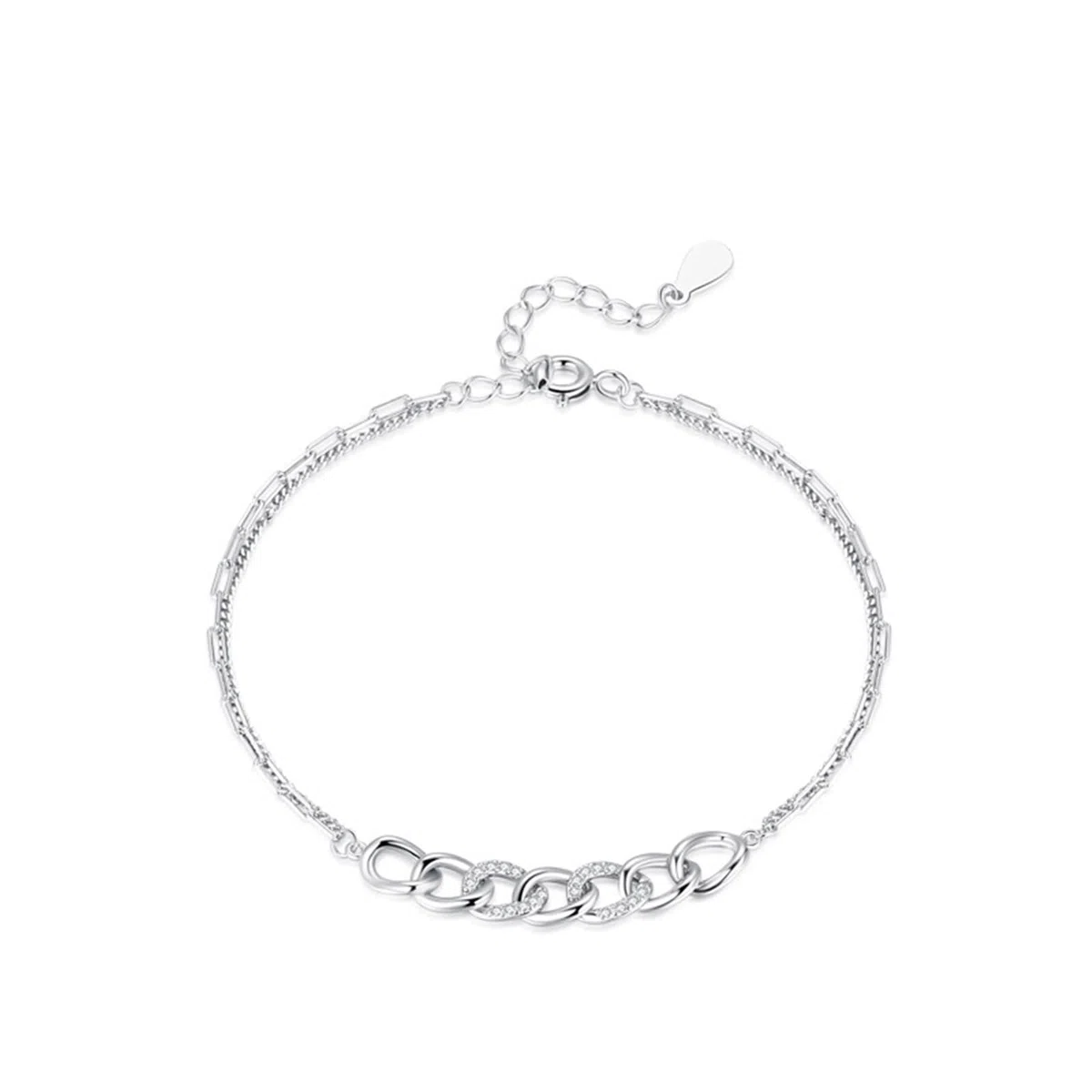Pulseras de eslabones para mujer con diamantes, pulseras de platino para mujer, PT950 y oro blanco de 9K/14K/18K
