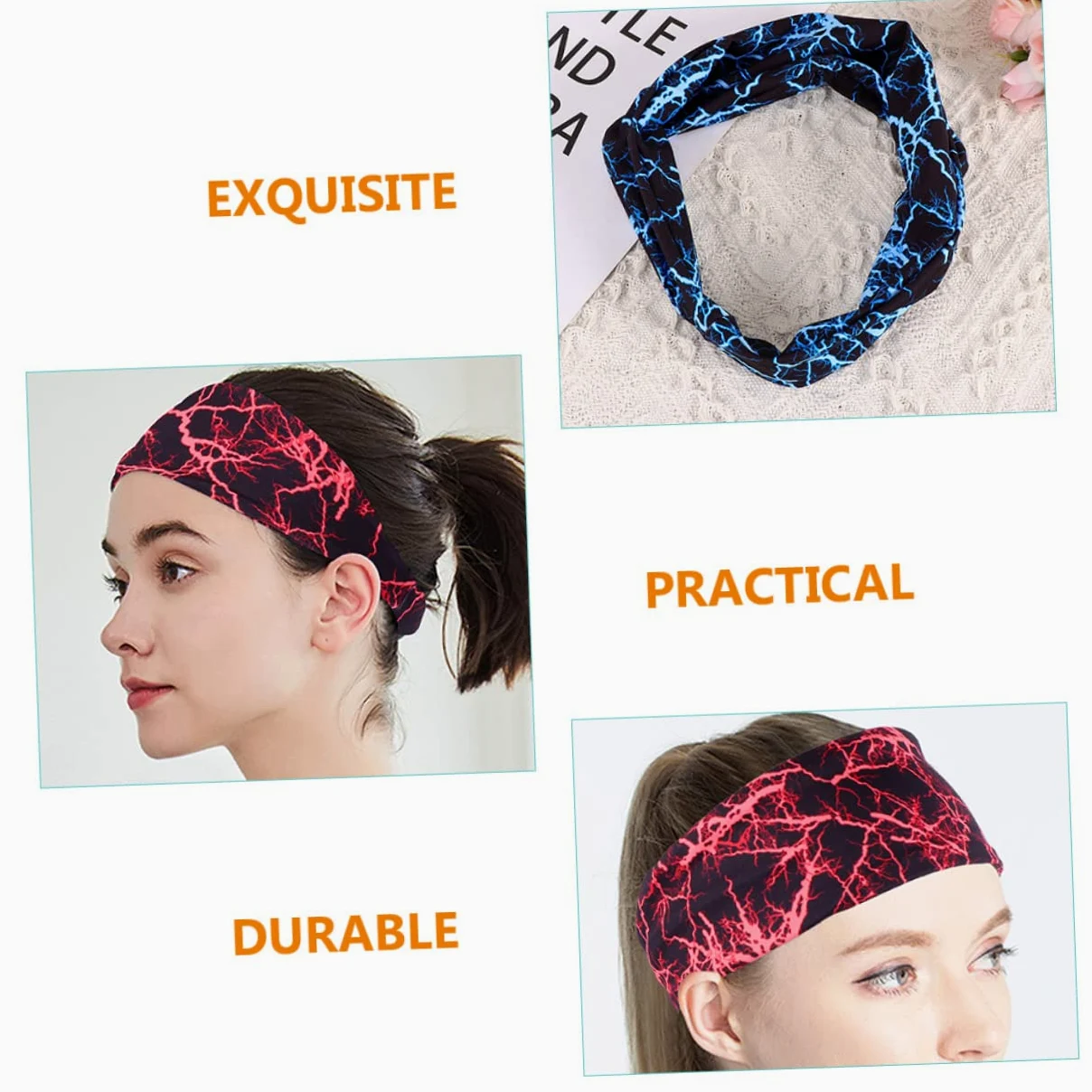 INOOMP 10piezas Bandas De Sudor Multifuncionales Deporte Bandas De Cabello Transpirables Absorbentes y para Ejercicio y Actividades