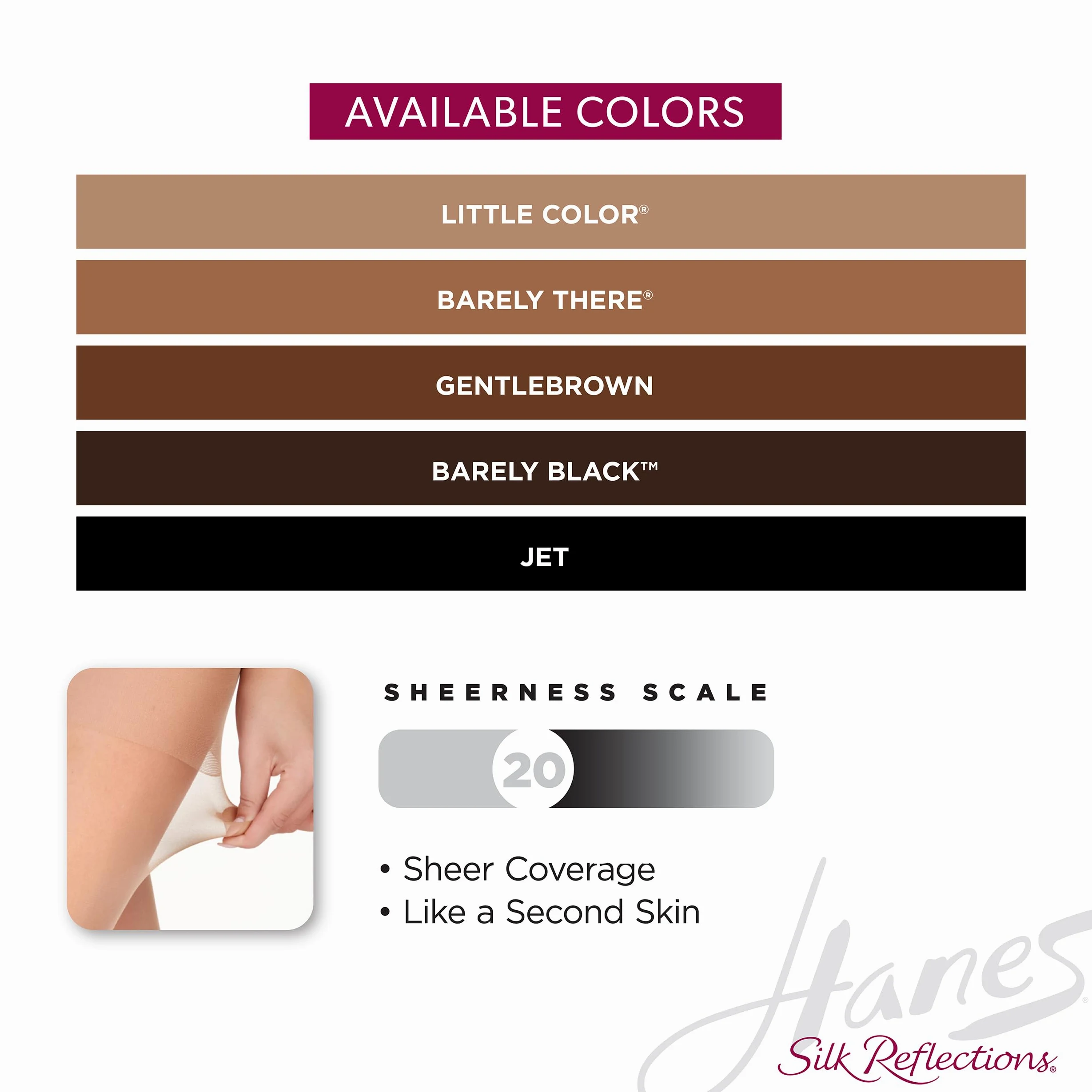 Hanes Silk Reflections Control Top Sheer Toe Silky Sheer High Waisted Pantyhose Pantimedias Mujer (Pack de 1)