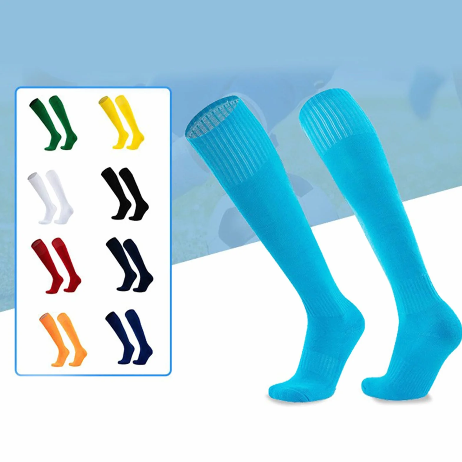 Medias para mujer, calcetines de fútbol para mujeres, hombres, niños y niñas, calcetines de béisbol, prácticos, color sólido, calcetines atléticos, hasta las rodillas