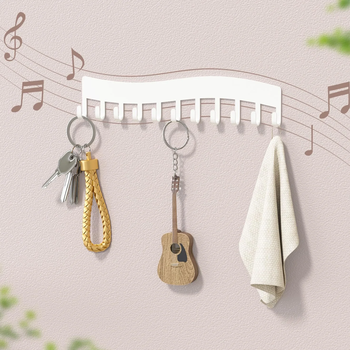 Organizador de joyas de pared Josmimic – Soporte para collares, pulseras y pendientes, juego de 2, blanco