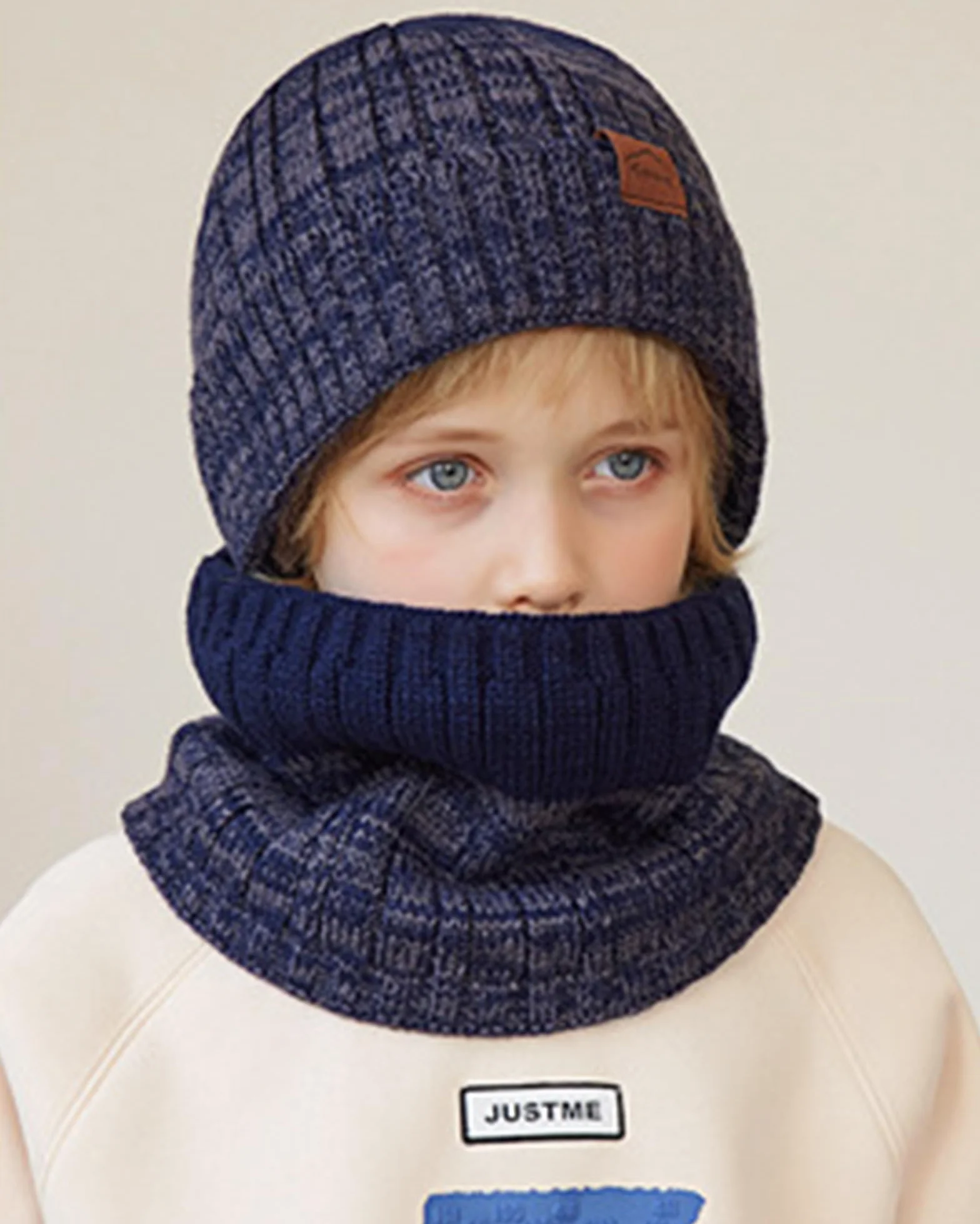 WELROG Gorro de Invierno para niños, Bufanda, Guantes para niños y niñas, Gorro de Invierno, Conjunto de Bufanda para niños de 4 a 15 años, Gorro de Punto