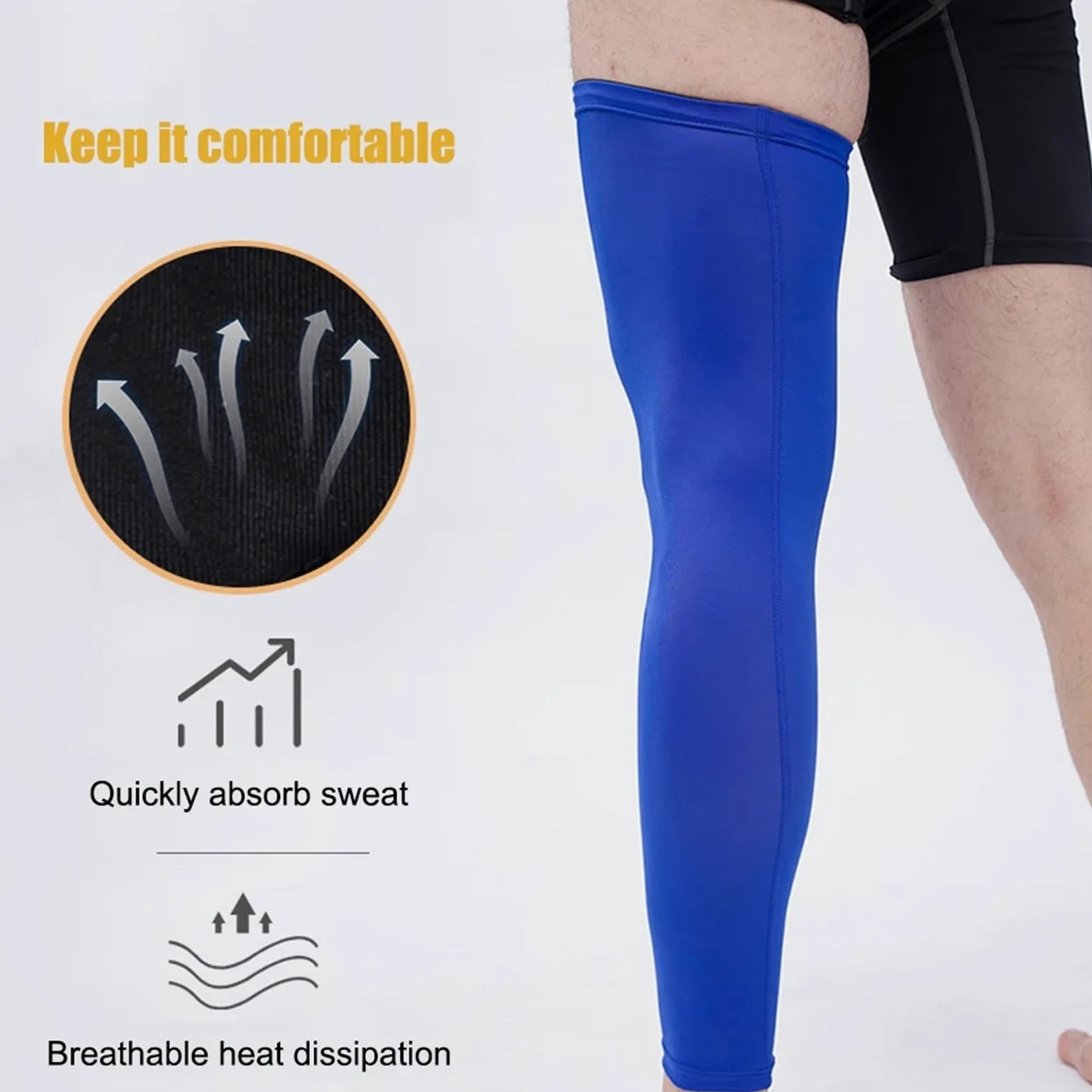 Rodillera Compresion 1 par de mangas compresión pierna longitud completa for deportes, rodilleras, protección, largas for hombres y mujeres, baloncesto, fútbol, ​​correr