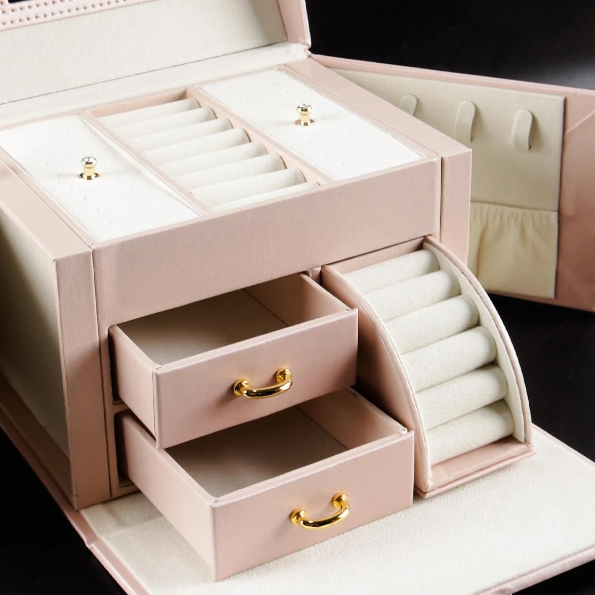 Joyero con Cajón y Bailarina para Pulsera, Anillo y Collar, Regalo para Niñas (rosa)