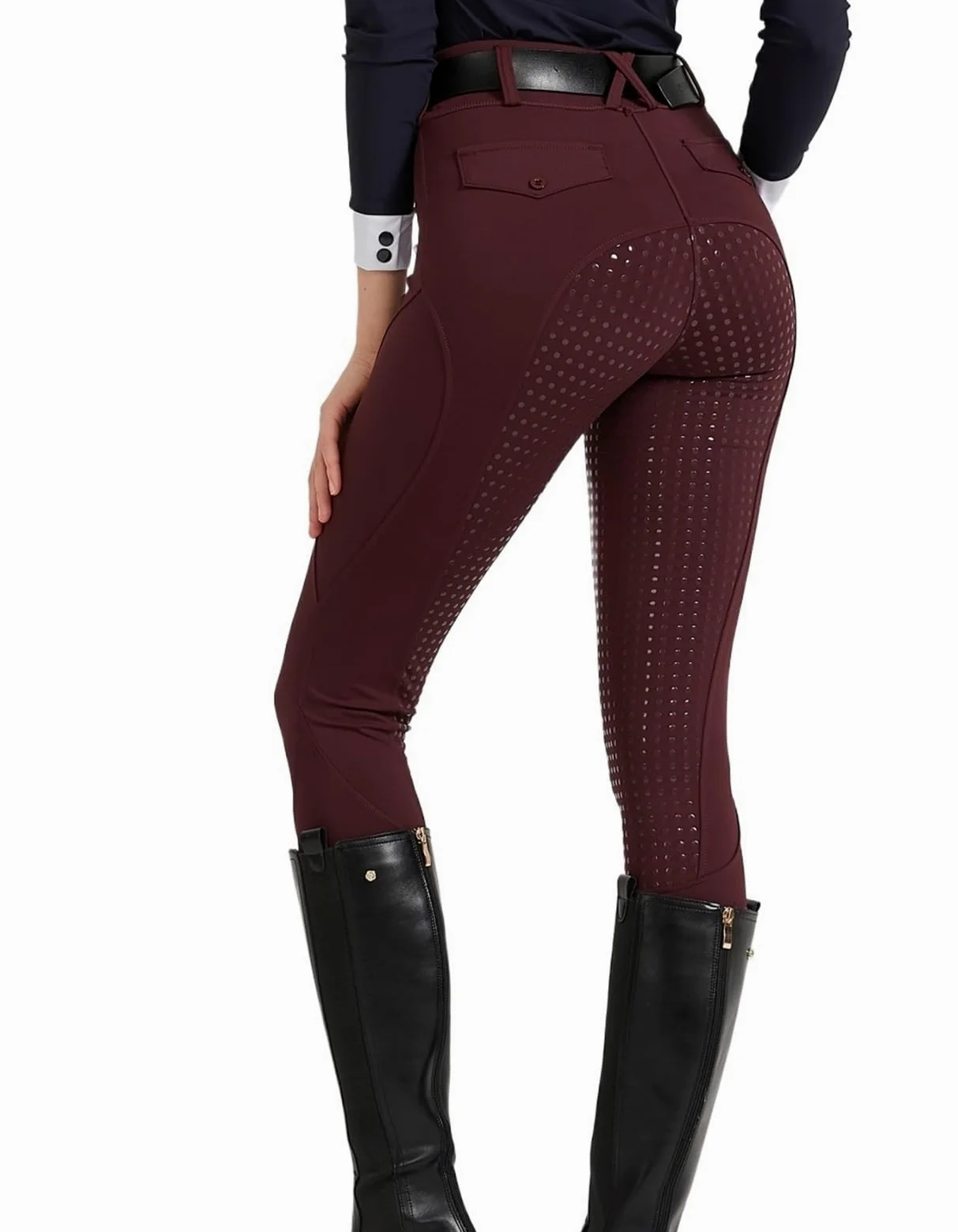 Pantalones de equitación Pantalones de equitación Profesionales de Silicona Antideslizantes for Ciclismo y Deportes de equitación, Ideales for exámenes ecuestres.(Wine Red,L)