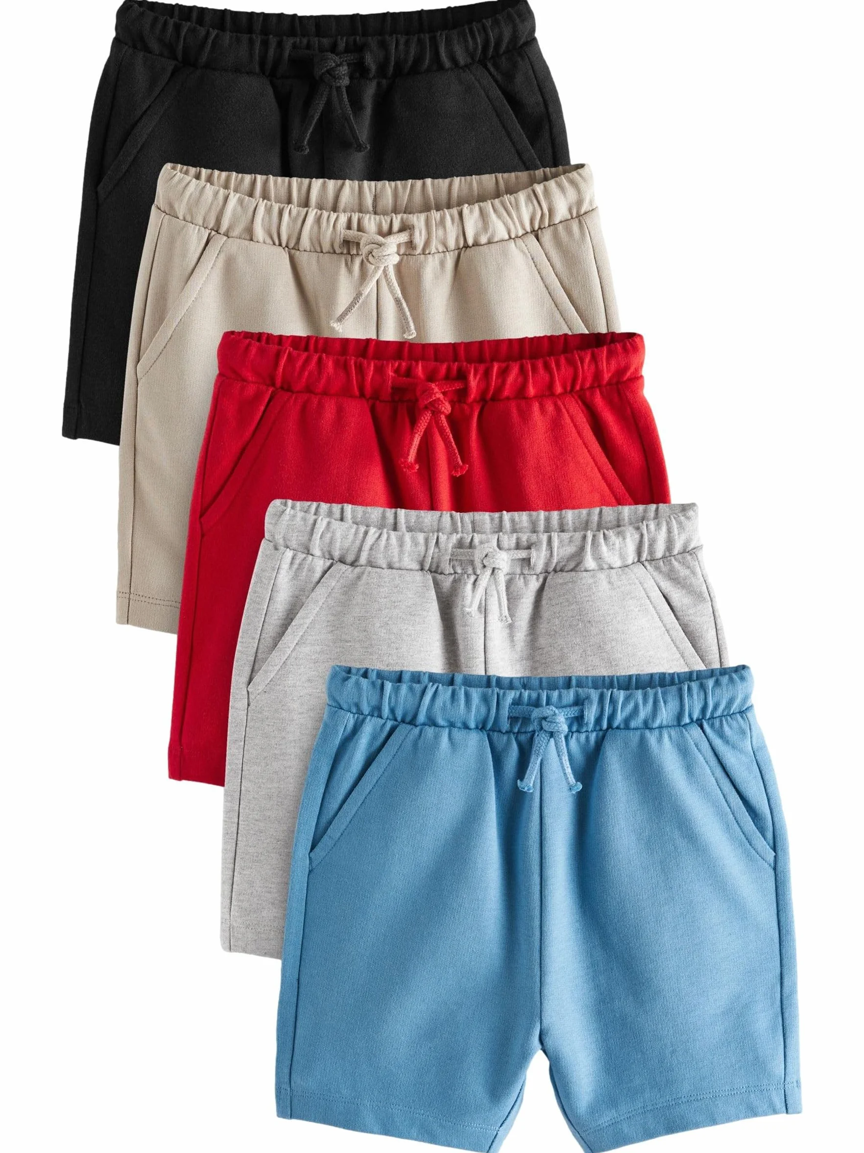 NEXT Niños Pack de 5 Pantalones Cortos de Punto 100% algodón
