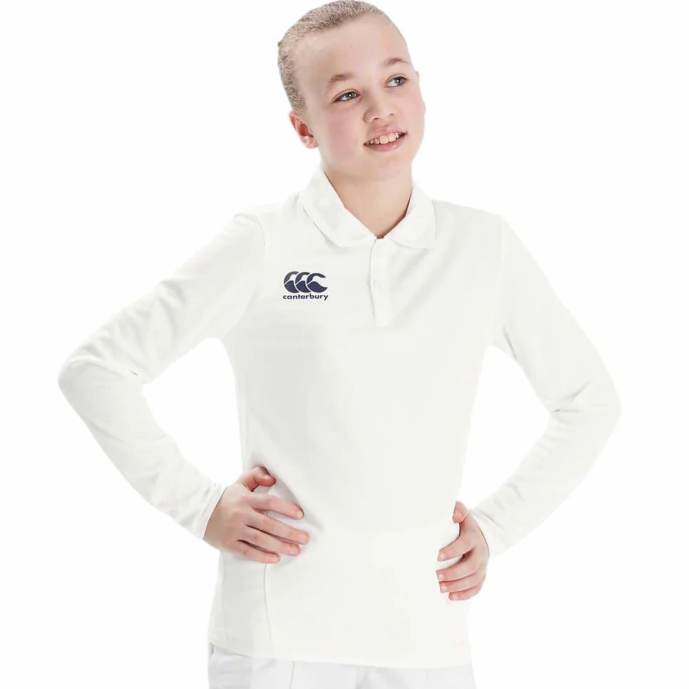 Canterbury Camiseta de Manga Larga de Críquet Performance Camisa Polo para Niños