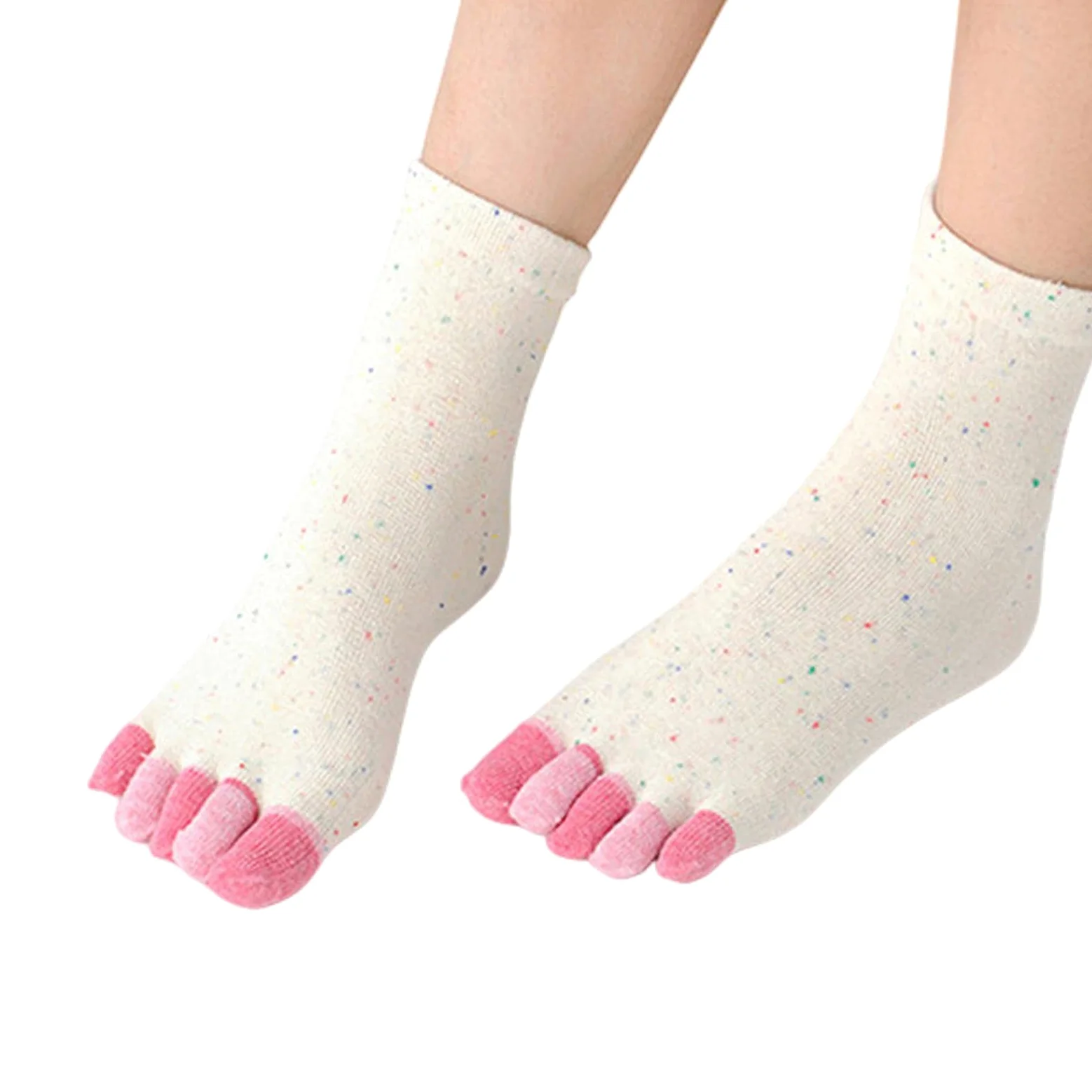 MOGSA Calcetines para mujer, 5 unidades, para primavera, otoño, cinco dedos, calcetines de tubo de algodón, calcetines coloridos para mujer, calcetines de 5 dedos