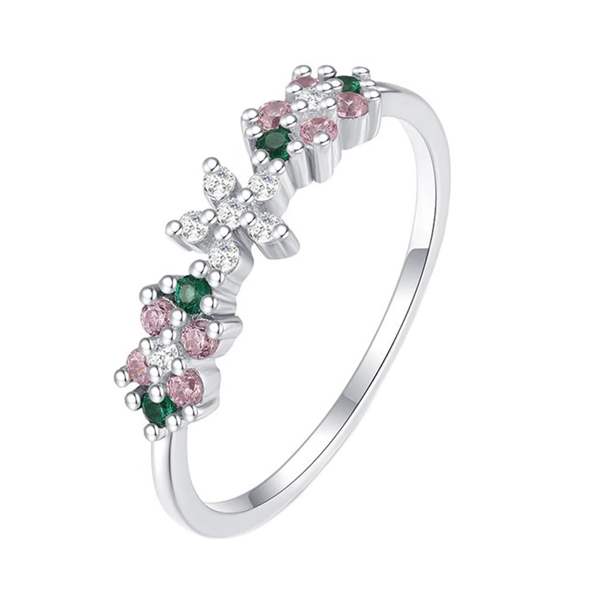 Anillos de boda para mujer, anillo de compromiso de oro blanco de 9/14/18 quilates con piedra preciosa redonda