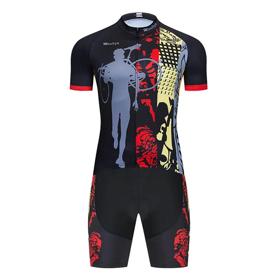Ciclismo Maillot Hombres Verano Maillot MTB + Culotte Pantalones Cortos Bodies Ciclismo Ropa Maillot para Deportes al Aire Libre Ciclo Bicicleta