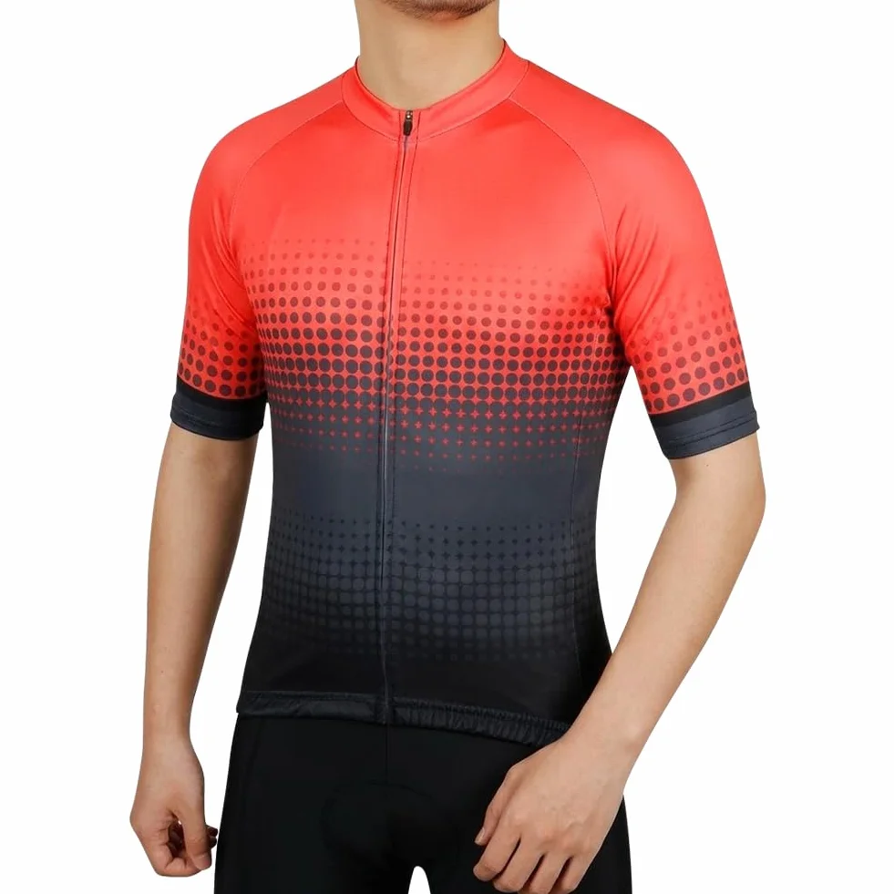 Maillot Ciclismo Hombre Manga Corta UV-Protect Cremallera Completa Transpirable Secado Rápido