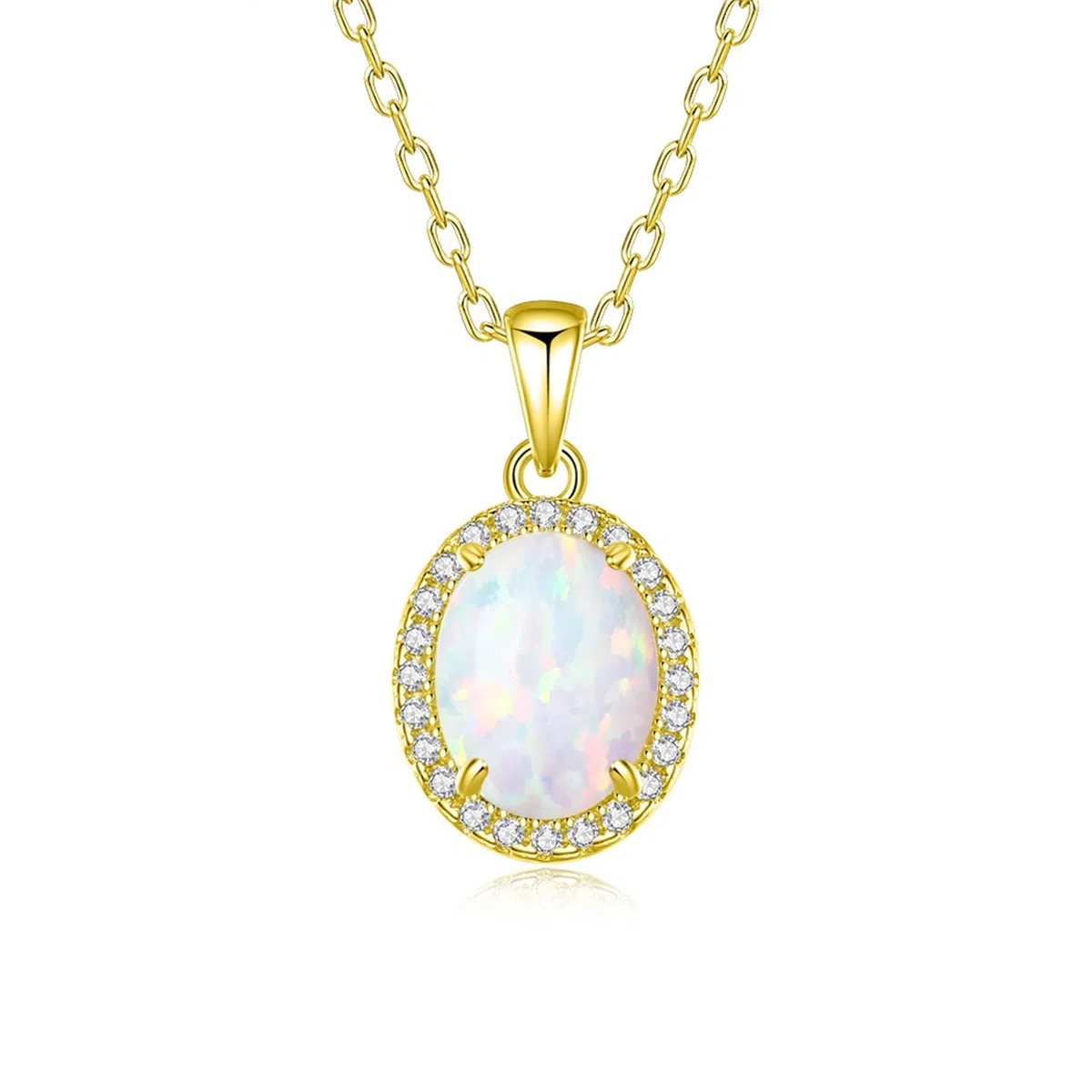 Wycian Delicado collar de oro para mujer de 18 pulgadas, collares de cadena ovalada para mujer, 40 + 5 cm