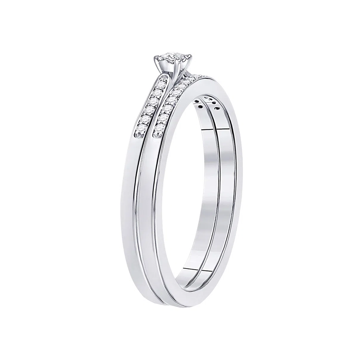 DazzlingRock Collection 10 quilates oro blanco redonda G-H Diamond