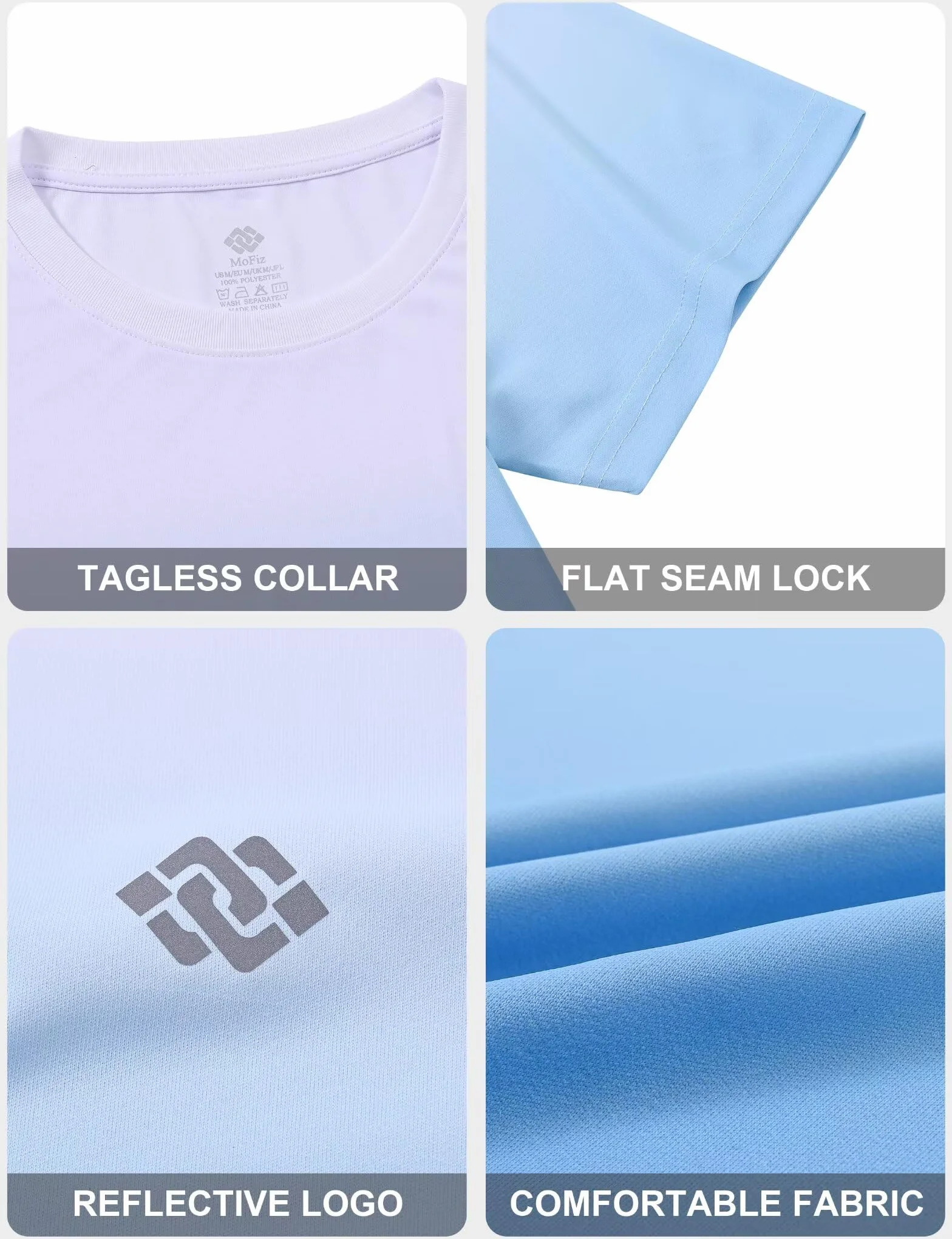 MoFiz Camiseta Anti UV Hombre Rashguard Secado Rápido Manga Corta Transpirable Surf Correr Natación
