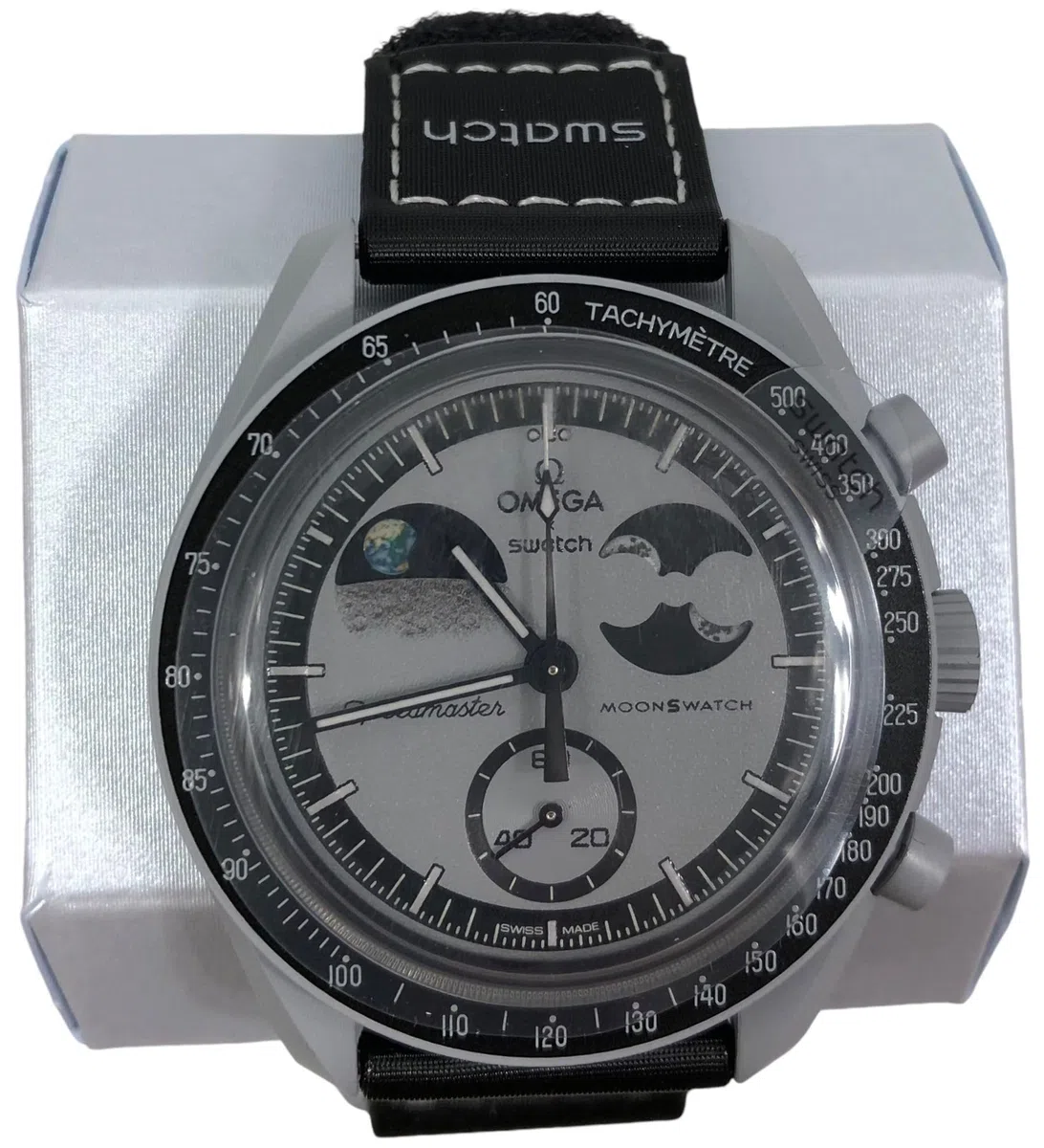 Swatch MoonSwatch - Reloj de pulsera biocerámico Omega X, Mission to Earthphase, gris, gris