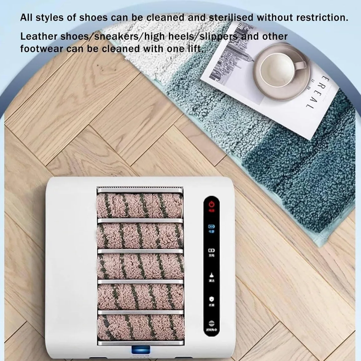 Máquina Automática para Limpiar Suelas De Zapatos, Pulidor Automático por Inducción Recargable A 260 RPM, Limpiador Sin Agua