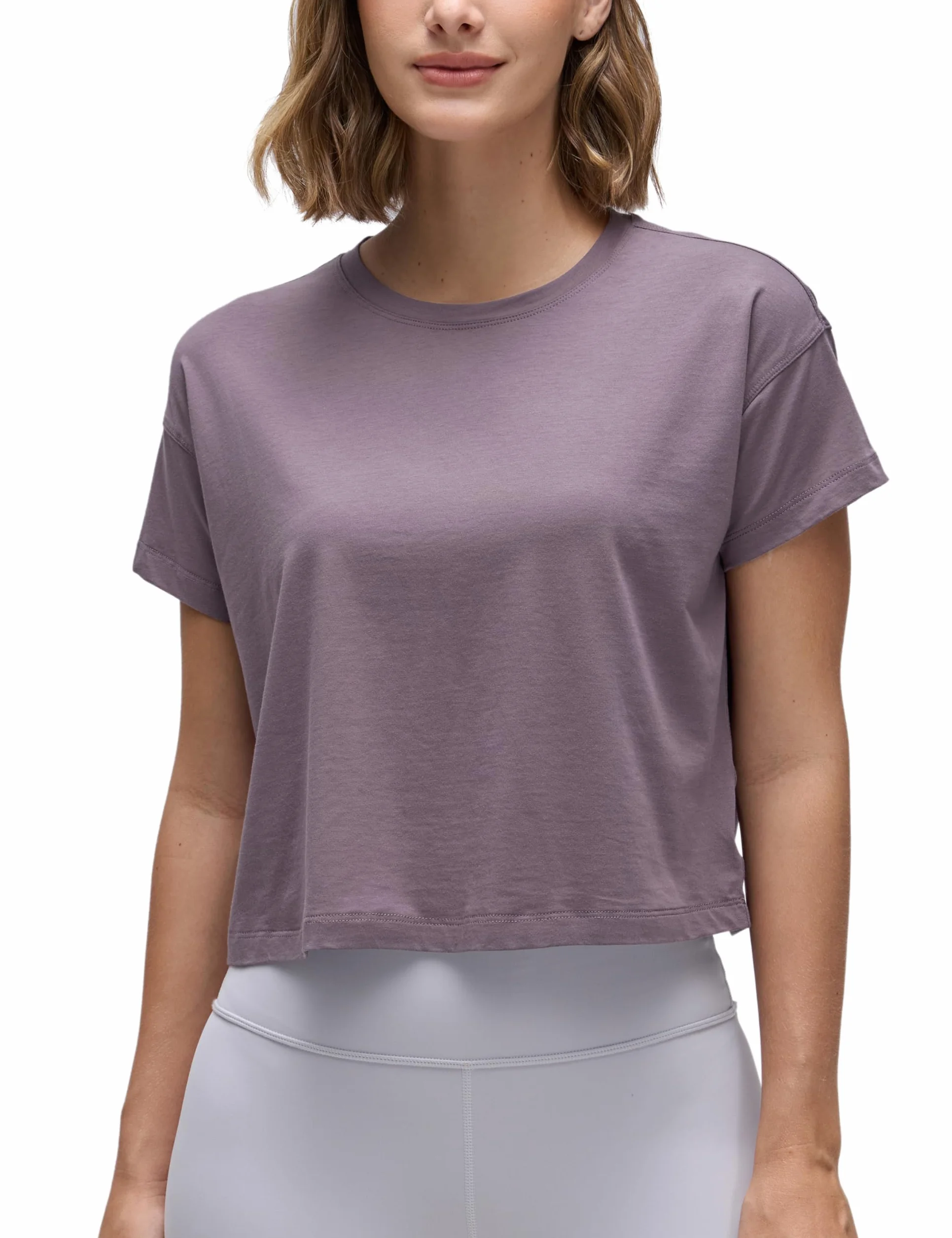 CRZ YOGA Camisas Algodón Pima Manga Corta Mujer Ejercicio Tops