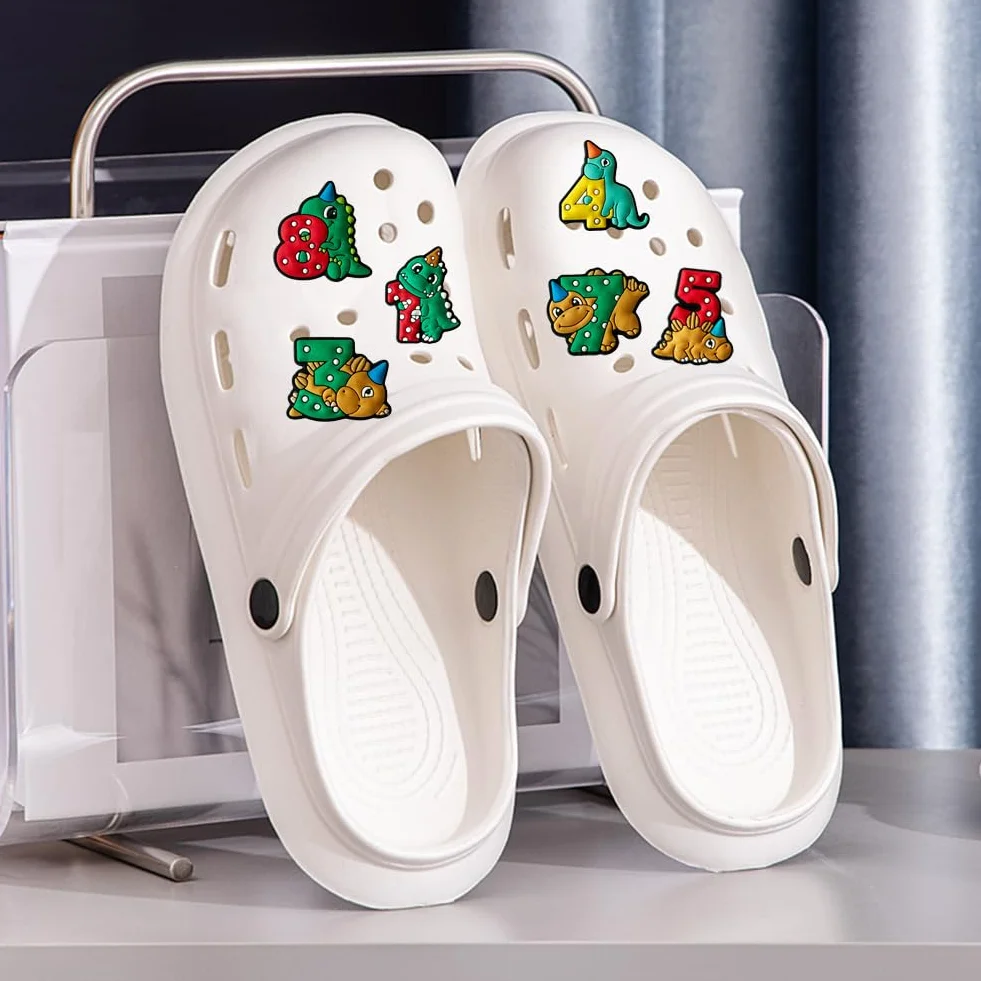 Dinosaurio Encantos del Zapato 38PCS Cute Cartoon Zapato Decoración Croc Charms para Niñas Mujeres Niños Adultos, Regalo para Fiesta de Cumpleaños