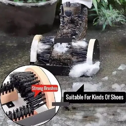 Cepillo de limpieza de zapatos de cerdas rígidas para uso en exteriores, elimina el polvo y la nieve de las suelas, ideal para jardines, canchas y superficies