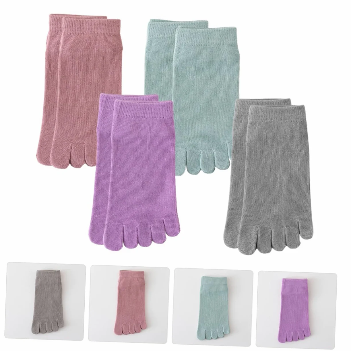 PACKOVE 3 Series Calcetines De Punta Calcetines De Mujer Cortar Mujer Invisibles De Cinco Dedos Bajo De Algodón Para Mujeres Cortos 4 Pares*3