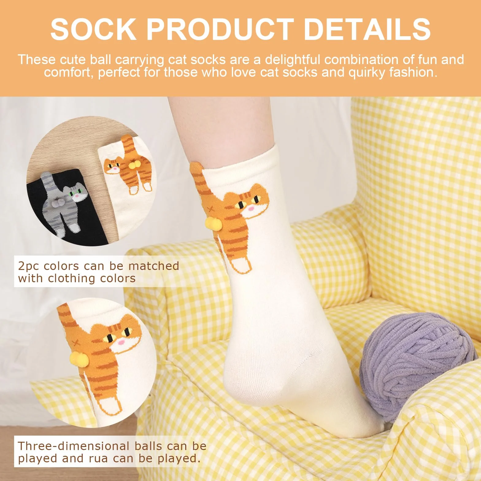 calcetines de gato, 2 pares de calcetines divertidos, 3D, 34-43, para hombres y mujeres, Halloween
