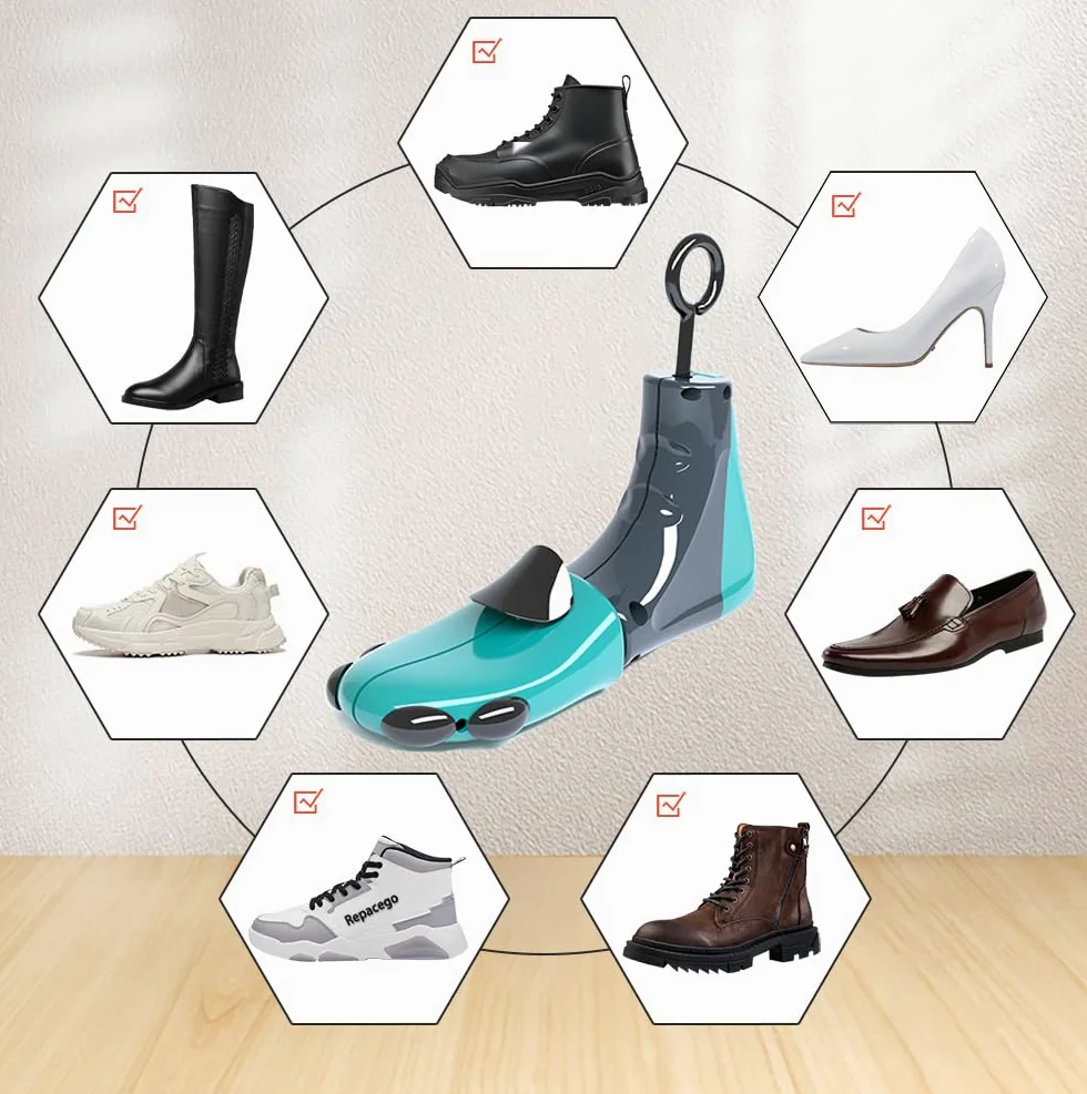Arboles de zapatos azules para hombres y mujeres, ancho ajustable, expansor de zapatos, pies anchos (2 unidades), Amarillo, L(fits US size 10-13.5；EUR size 40-47)