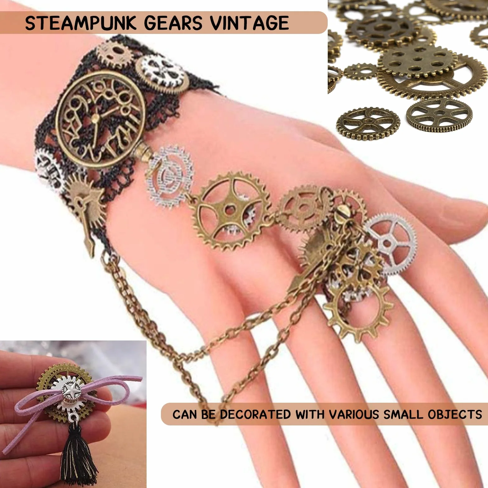 Set de Colgantes Metálicos Vintage Steampunk Gears 50g para Joyería DIY Cosplay