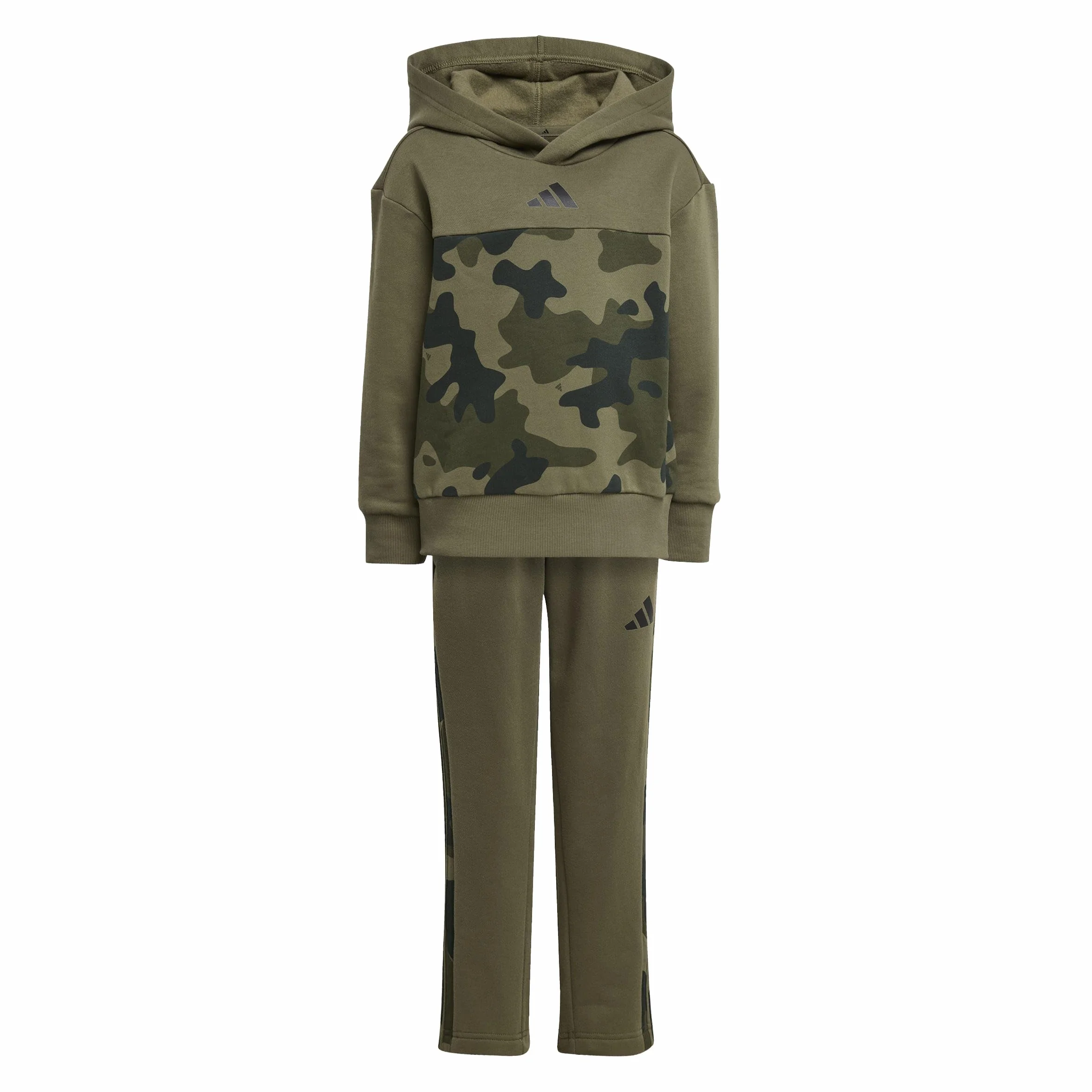 adidas Unisex Kids' Conjunto de chándal de felpa con estampado de camuflaje Seasonal Essentials