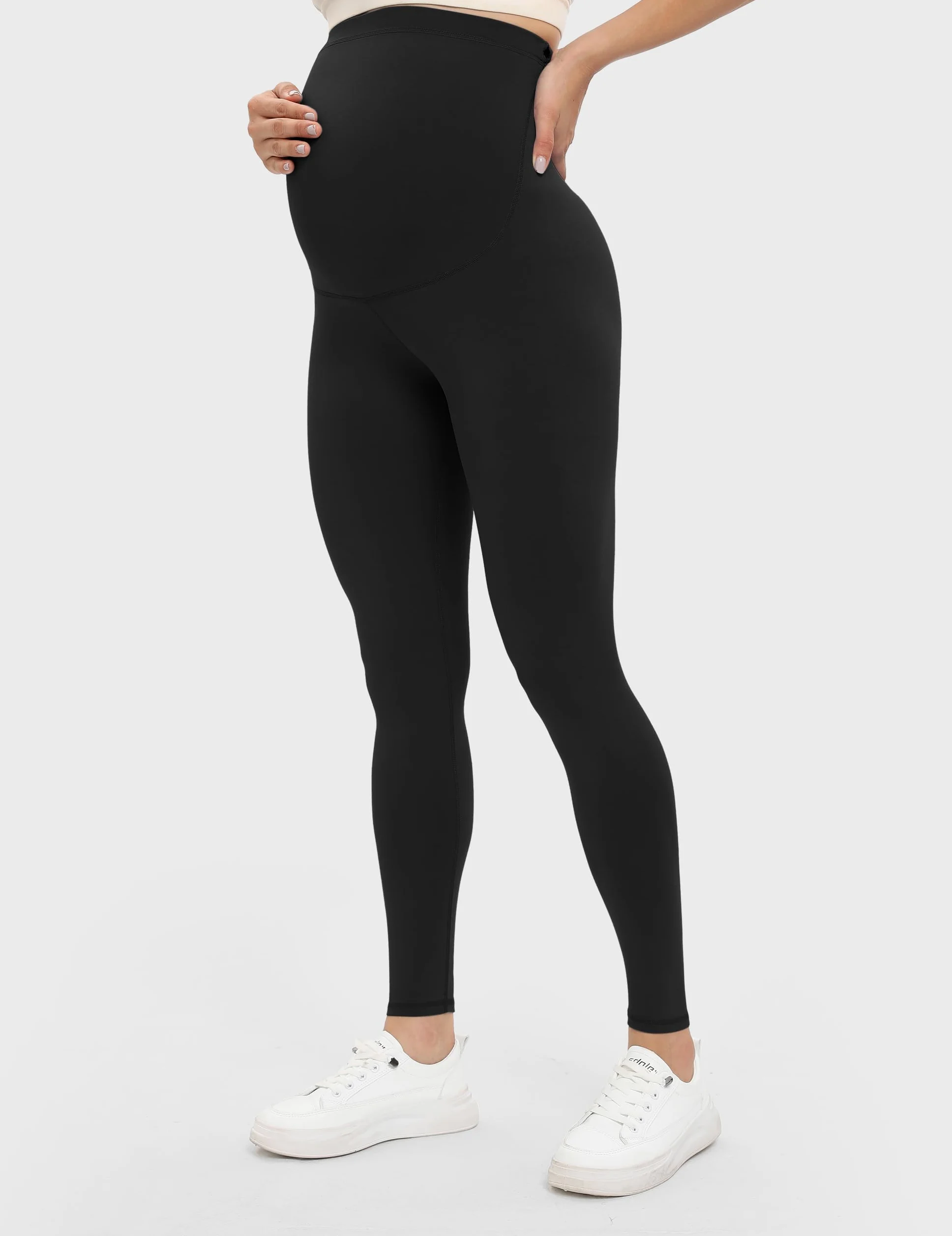 Buttergene Paquete de 5 leggings de maternidad Creamlush para mujer, pantalones de yoga de maternidad, leggings de embarazo, ropa de maternidad