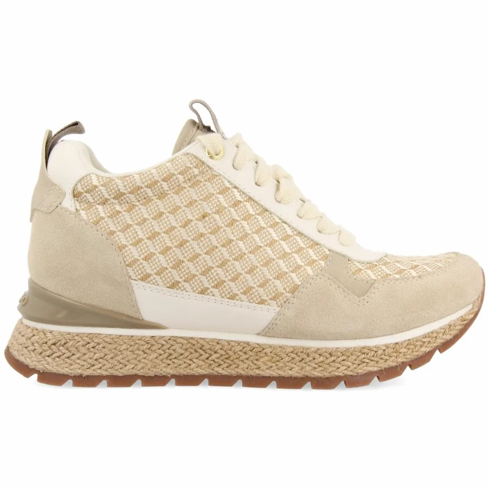 Sneakers Beige DE CUÑA Interna con Estampado GEOMÉTRICO para Mujer Puke