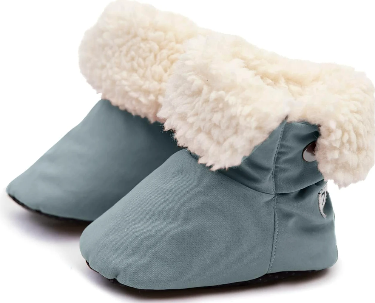 7 A.M. 7AM Enfant Benji Baby Booties - Waterproof kids Snow Boots for Baby Girls & Boys, Plush Lined Baby Winter Walking Shoes, Anti-Slip Soles Kids Snow Bootie Slippers for Winter